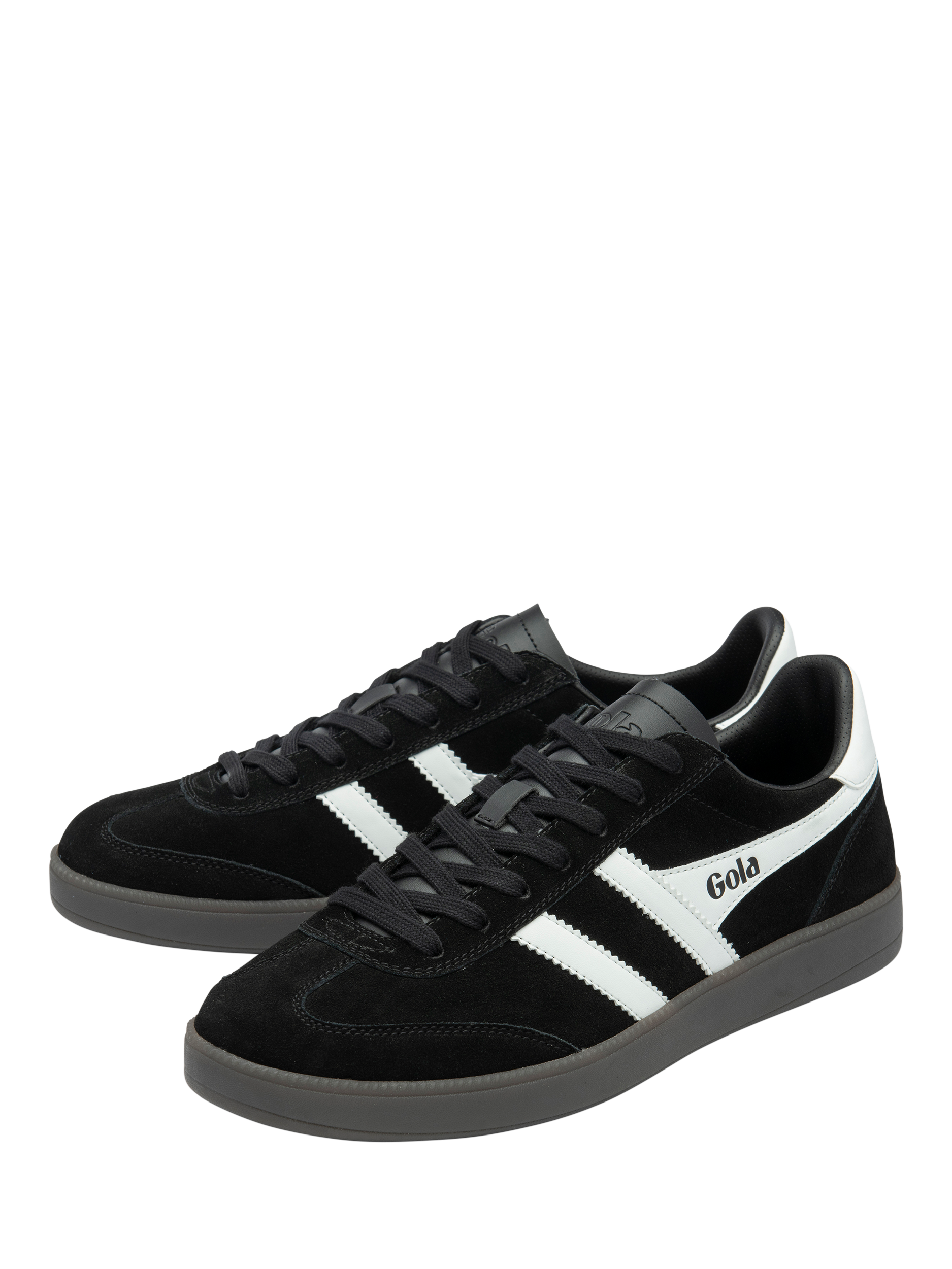 Product image 3 of 5, which shows Gola Viper Suede Trainers, Black/White/Dark Gum, 6