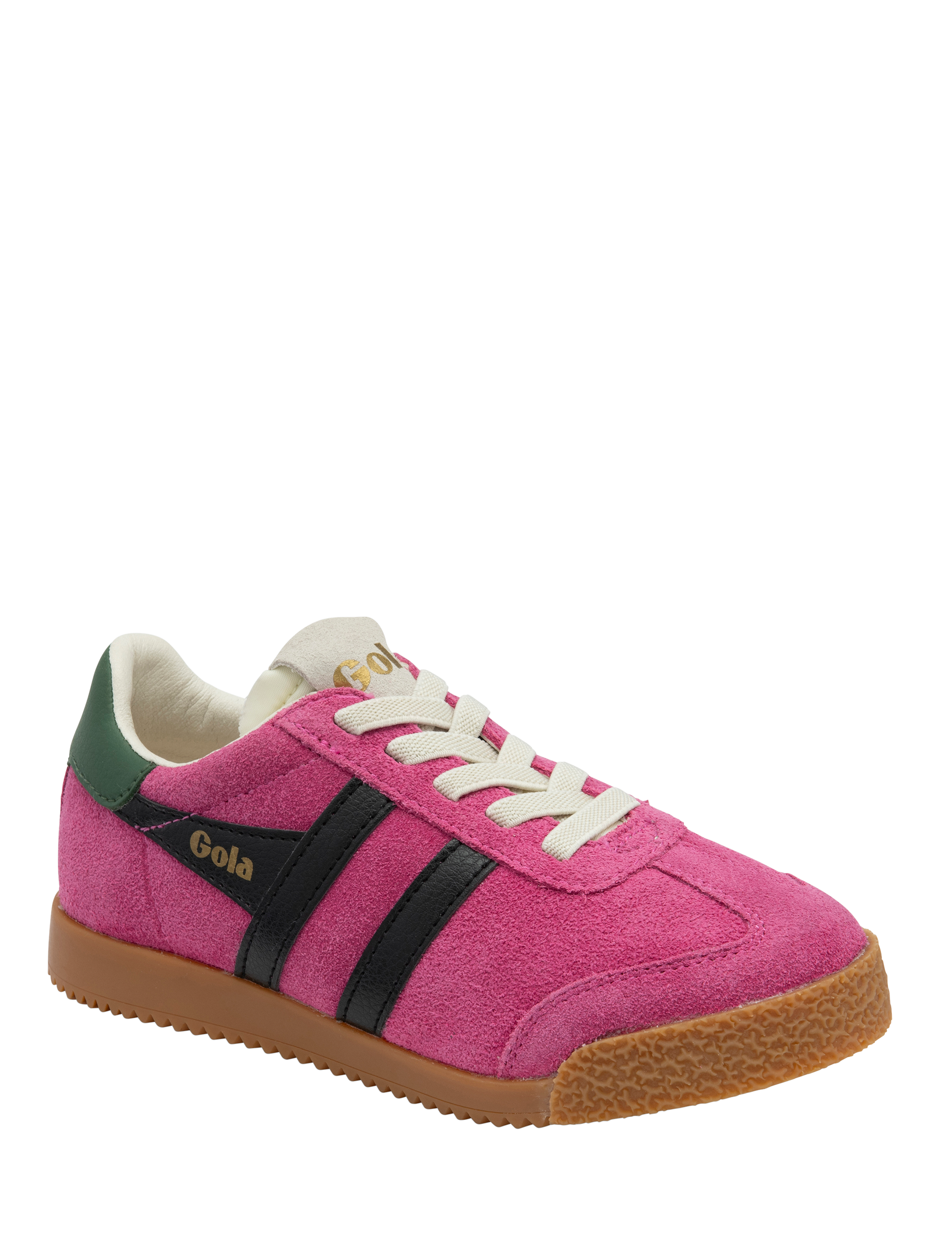 Product image 2 of 5, which shows Gola Kids' Elan Trainers, Fuchsia/Black/Evergreen, 13 Jnr