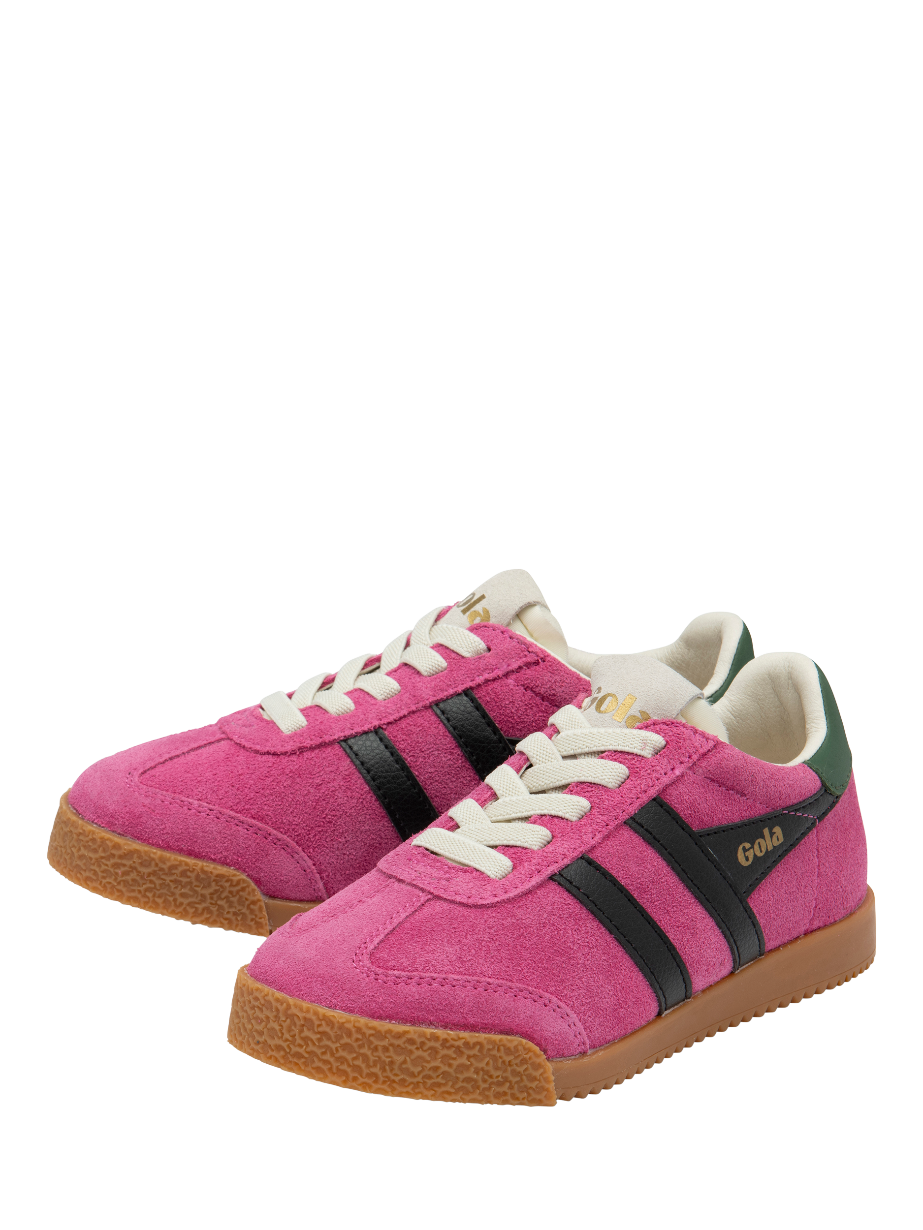 Product image 3 of 5, which shows Gola Kids' Elan Trainers, Fuchsia/Black/Evergreen, 13 Jnr