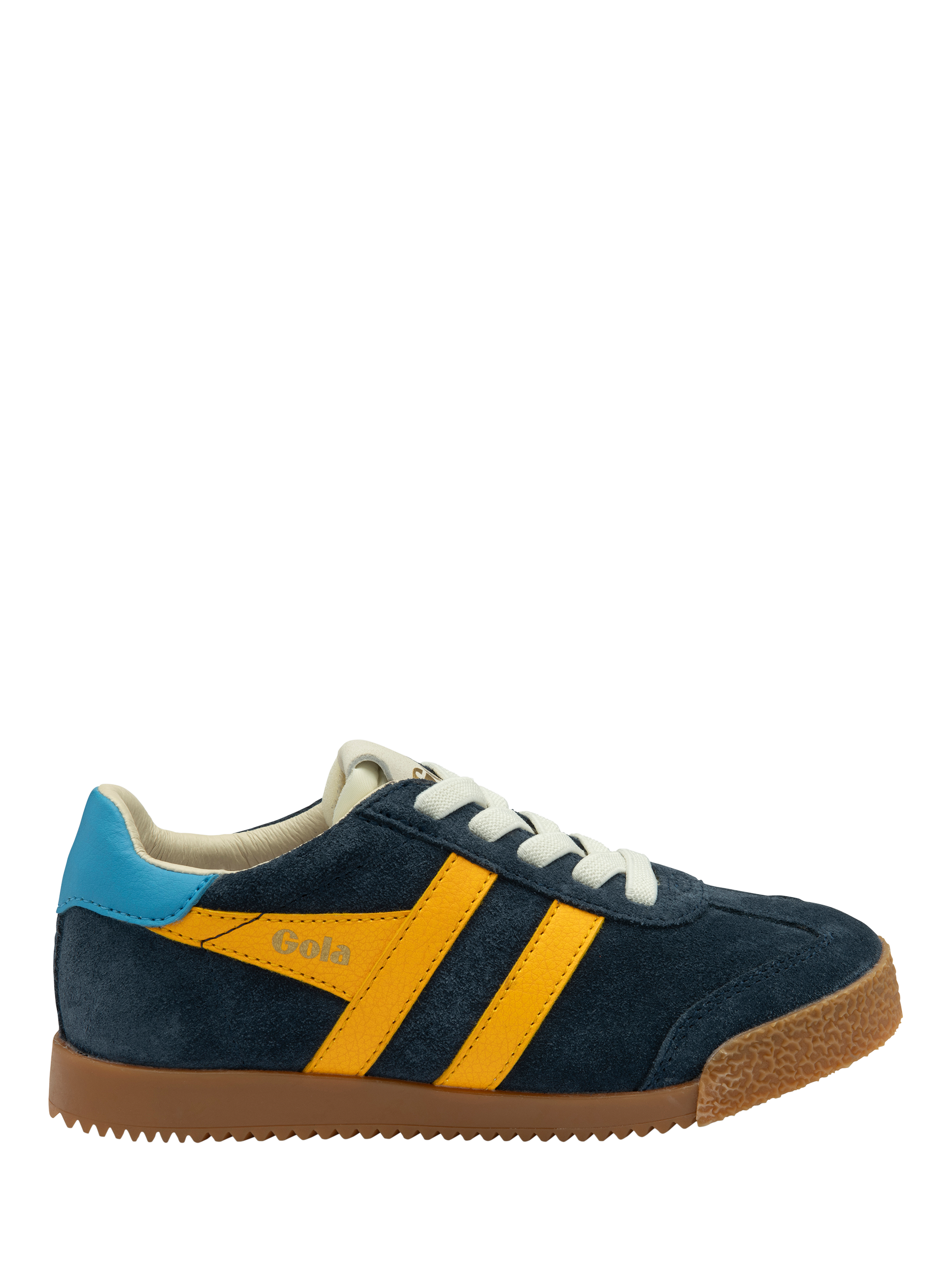 Product image 1 of 5, which shows Gola Kids' Elan Trainers, Navy/Sun/Santorini, 1