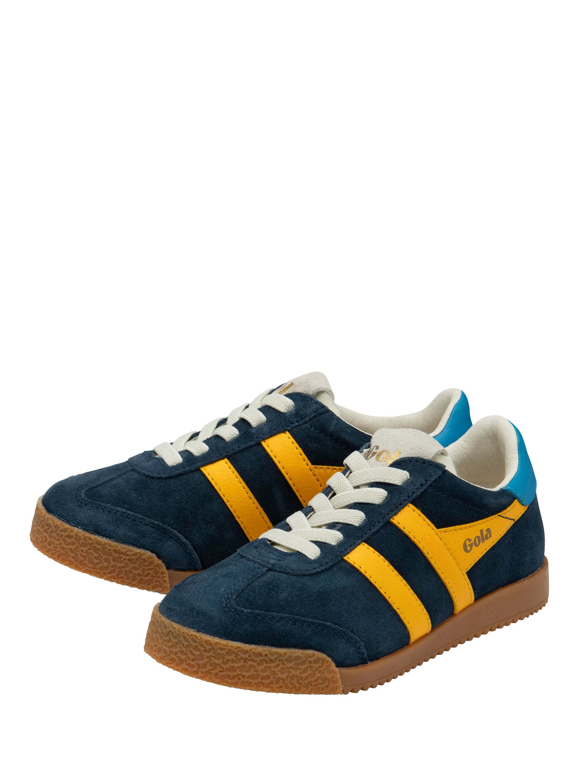Product image 3 of 5, which shows Gola Kids' Elan Trainers, Navy/Sun/Santorini, 1