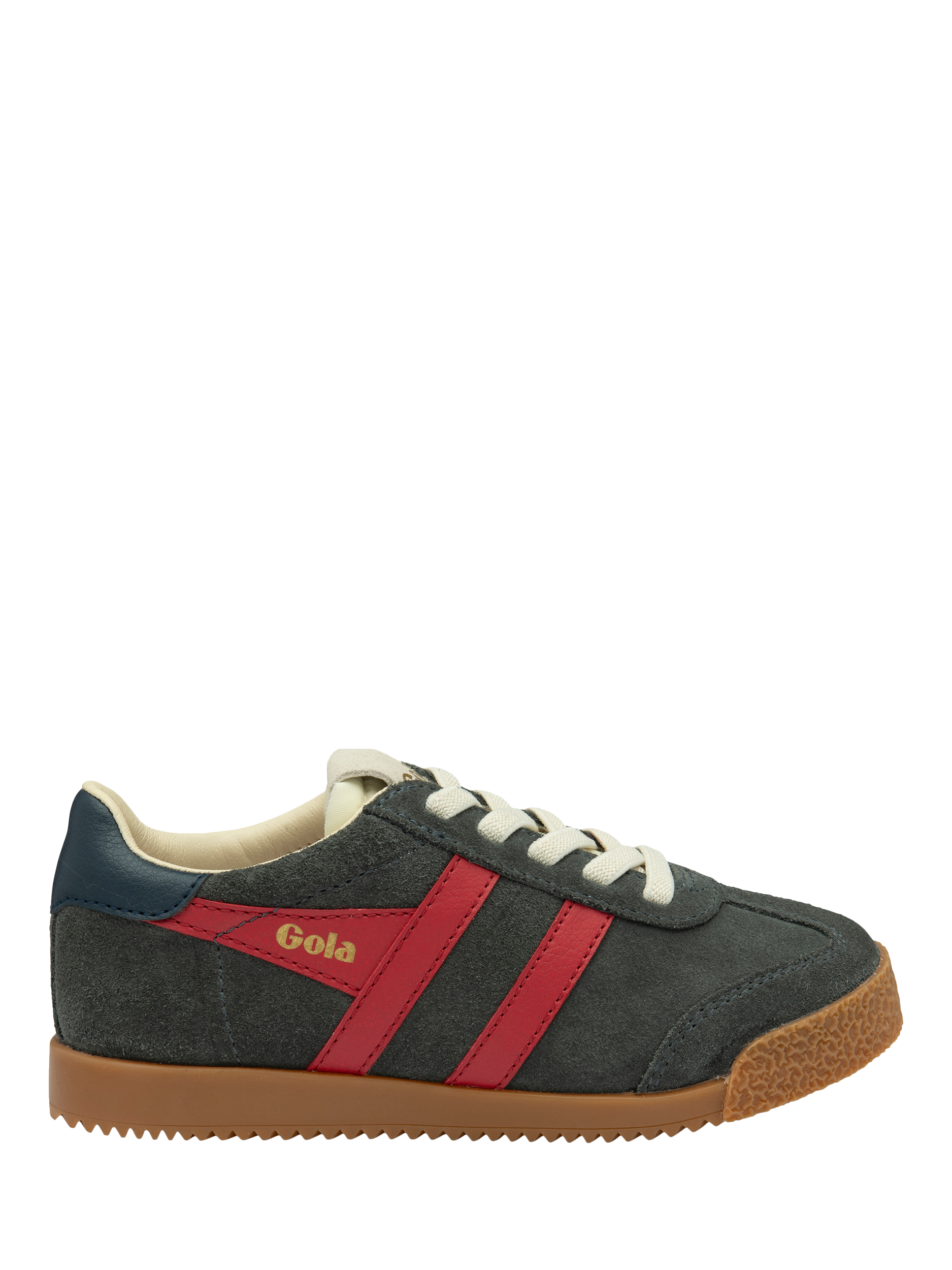 Gola Kids Elan Suede Trainers Storm Deep Red Navy