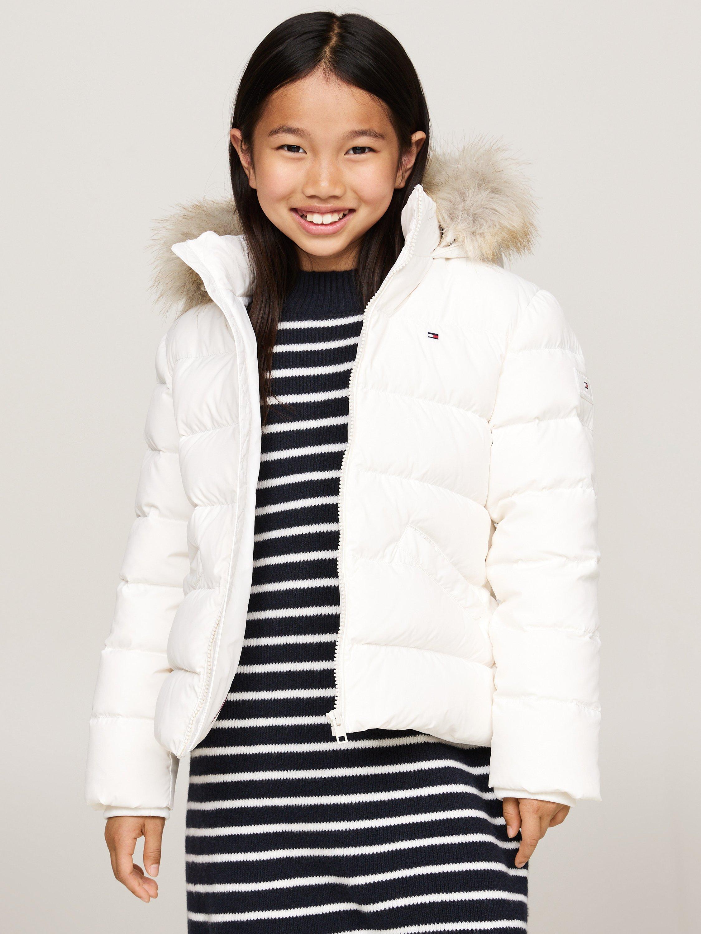 Kids white puffer jacket clearance