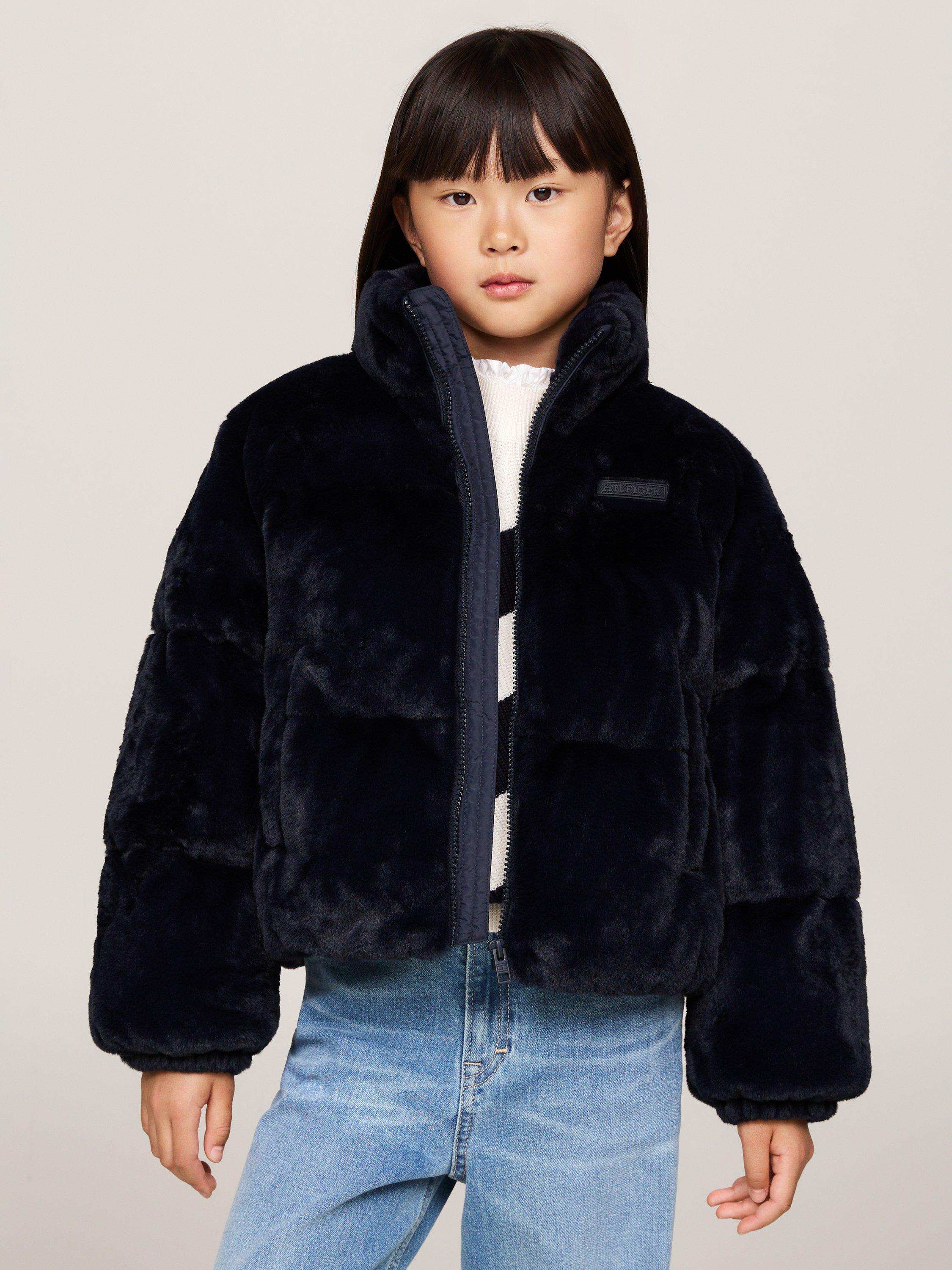 Tommy Hilfiger Kids New York Faux Fur Puffer Jacket Desert Sky