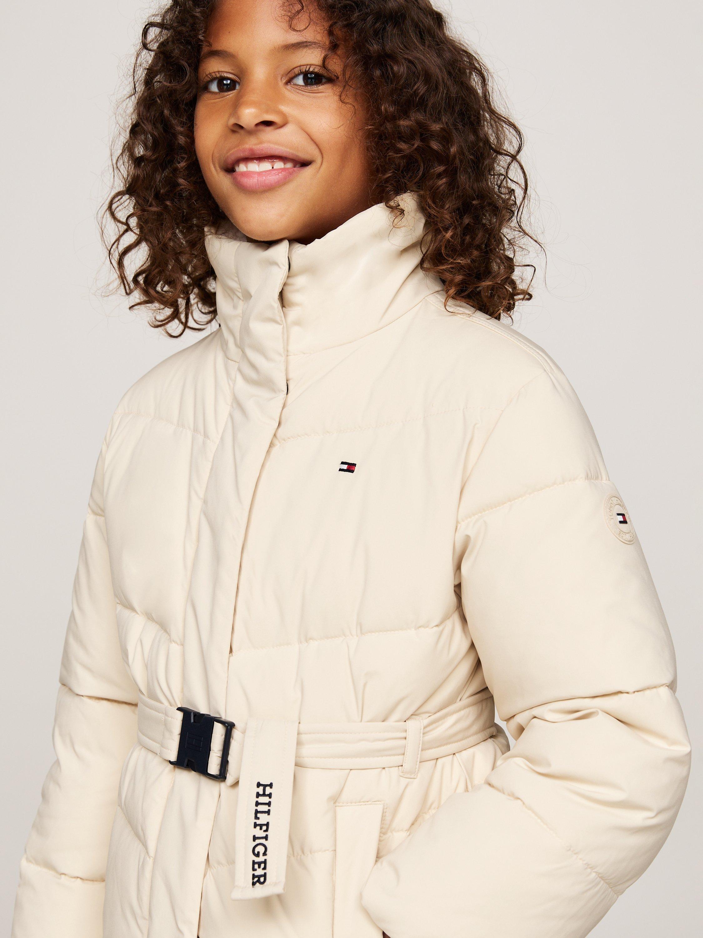 Product image 4 of 5, which shows Tommy Hilfiger Kids' Teddy Collar Puffer Jacket, Country Ivory, 16 years