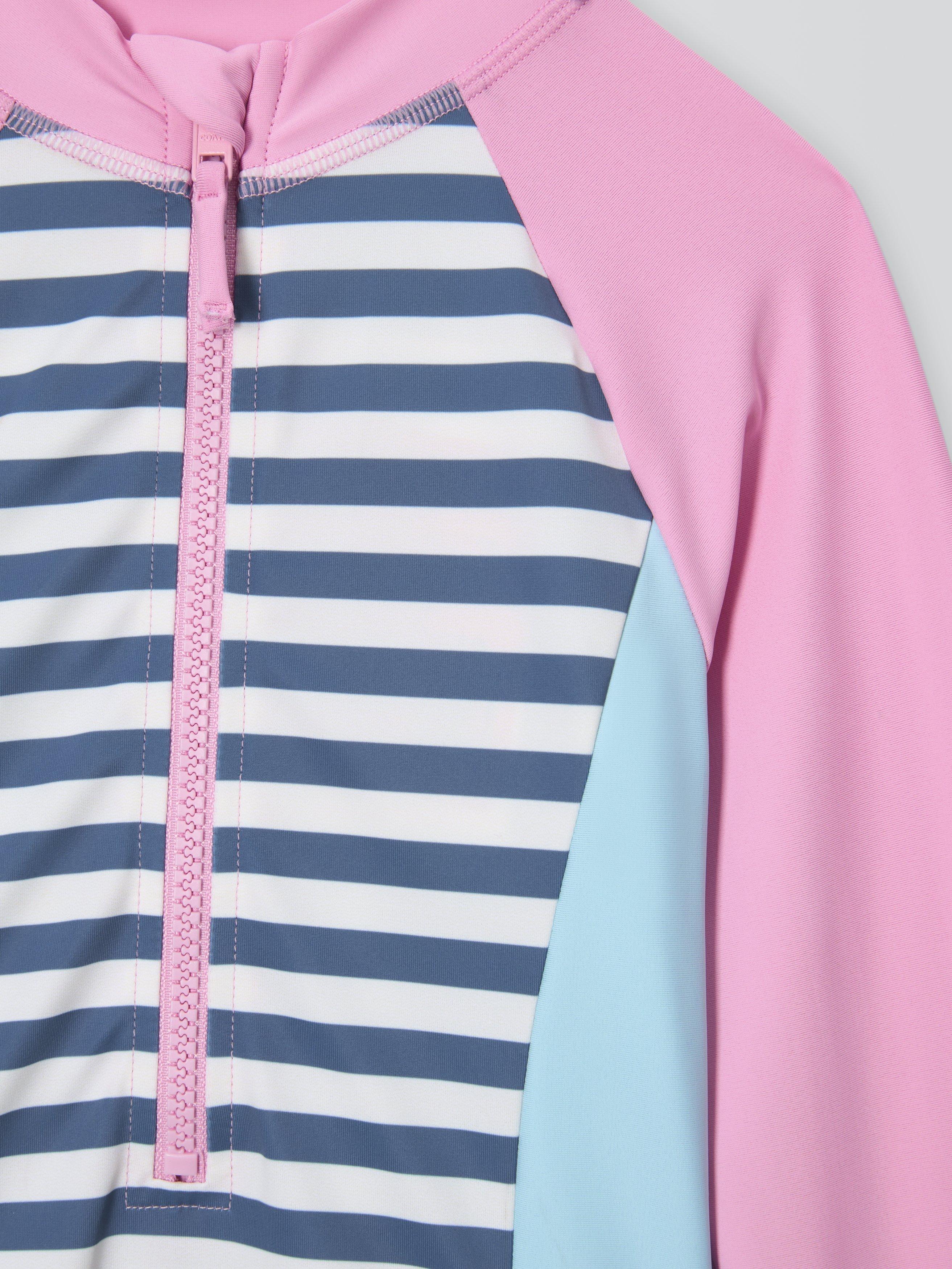 Product image 3 of 3, which shows John Lewis Kids' Long Sleeve Stripe Swimsuit, Multi, 2 years