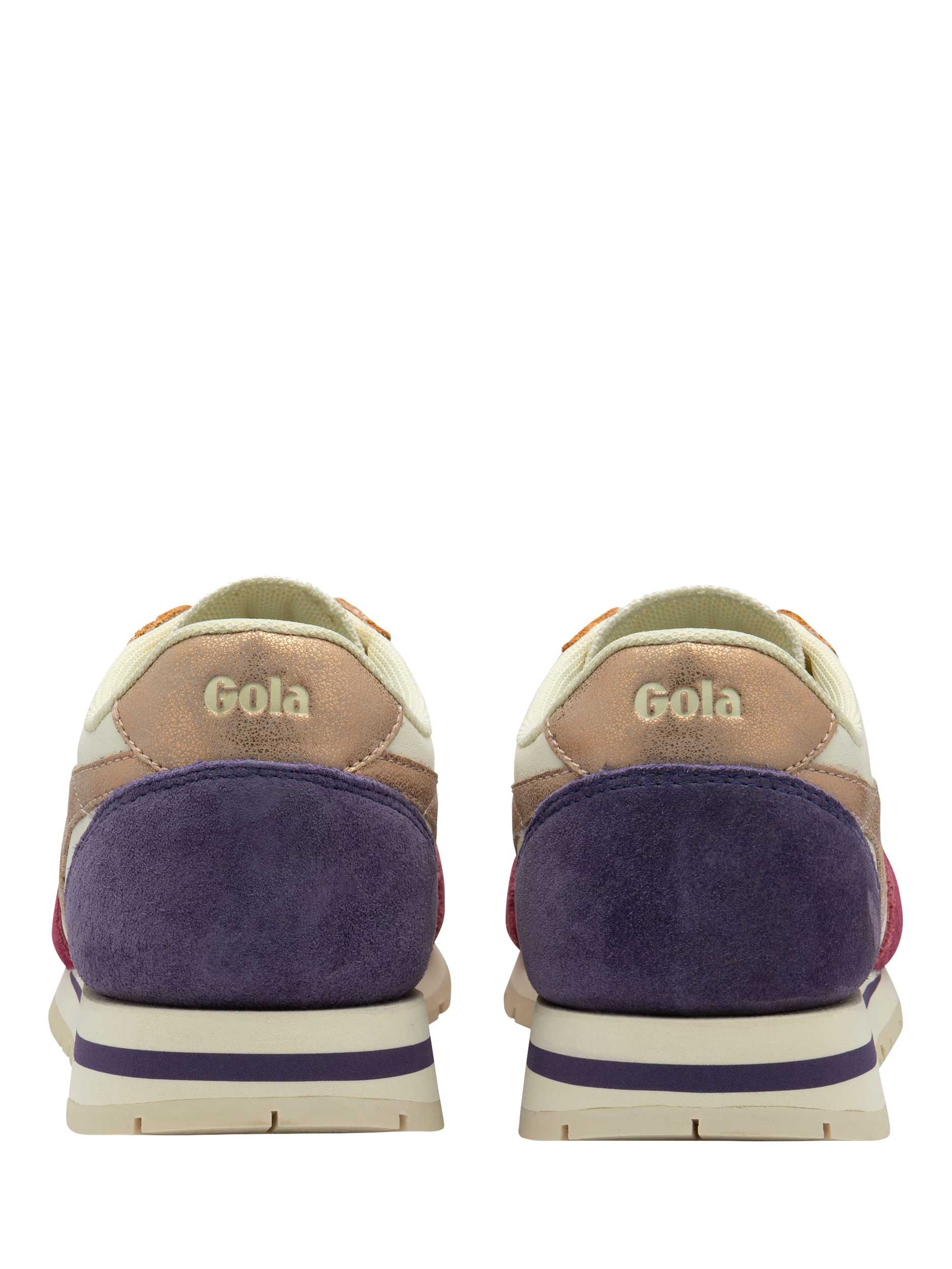 Product image 4 of 5, which shows Gola Classics Daytona Quadrant Trainers, White/Cerise/Rose Gold/Plum, 4