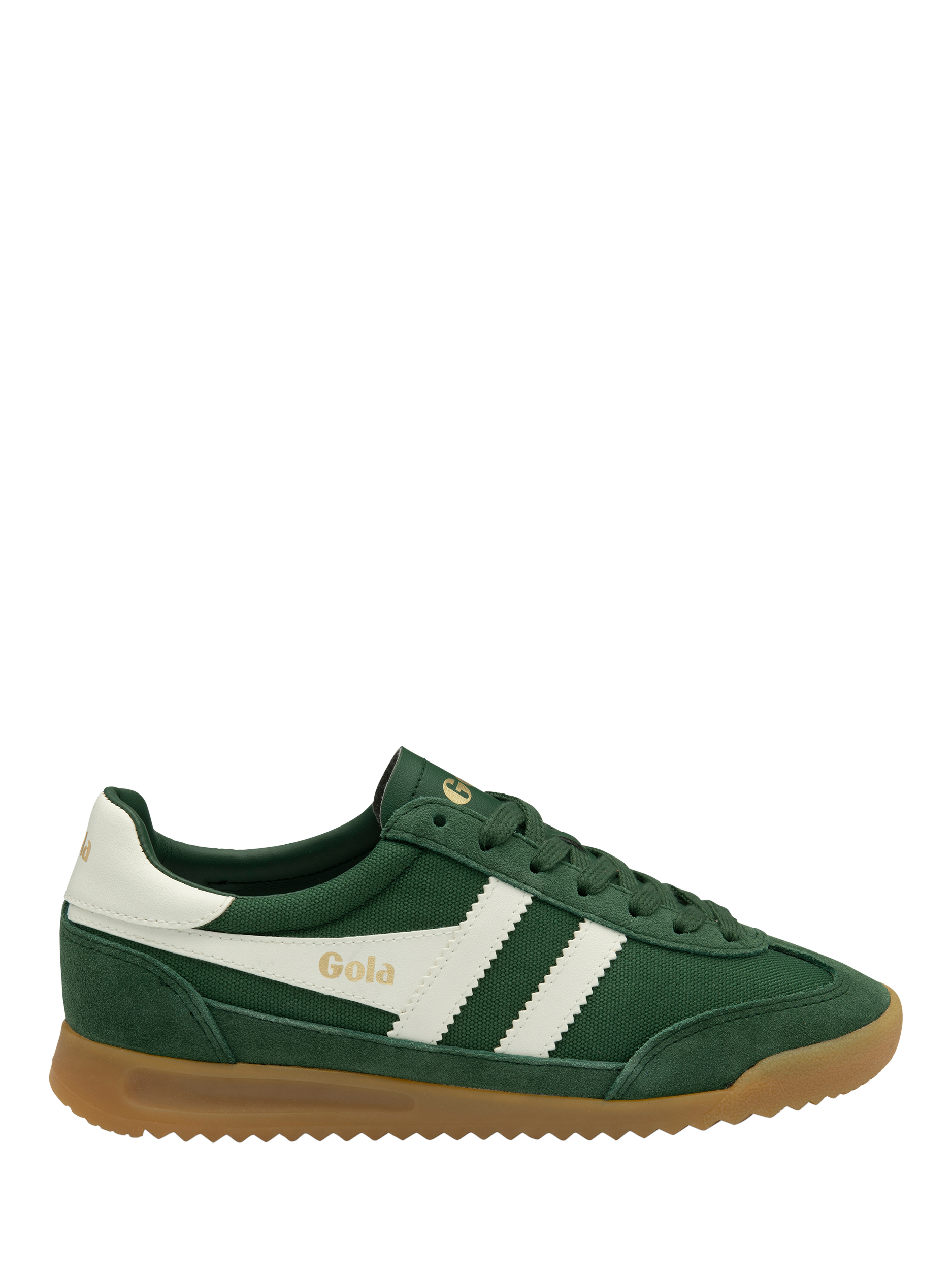 Product image 1 of 5, which shows Gola Tornado Trainers, Evergreen/Off White, 7