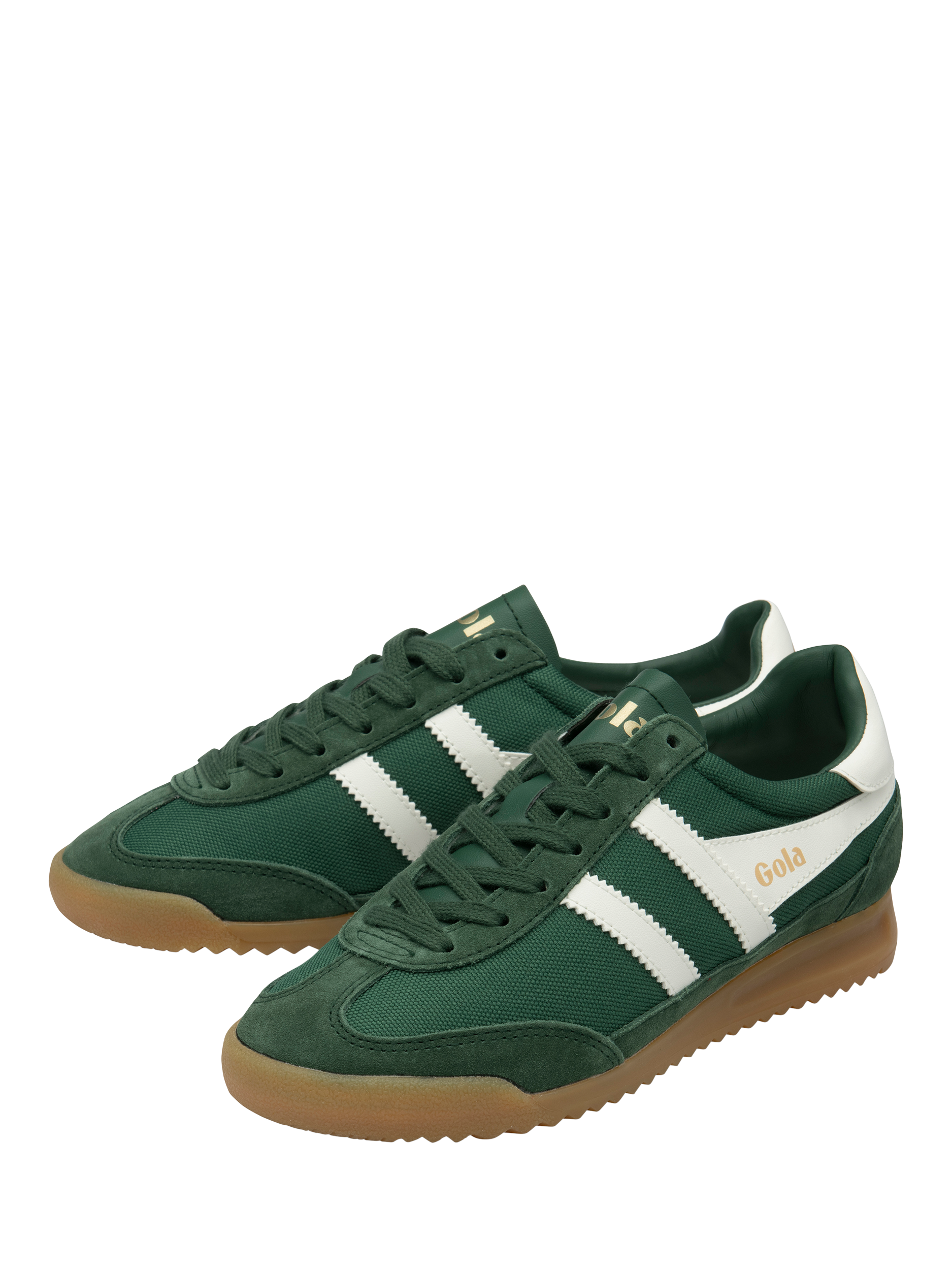 Product image 3 of 5, which shows Gola Tornado Trainers, Evergreen/Off White, 7