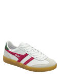 Gola Viper Leather Trainers, White/Fuchsia/Evergreen