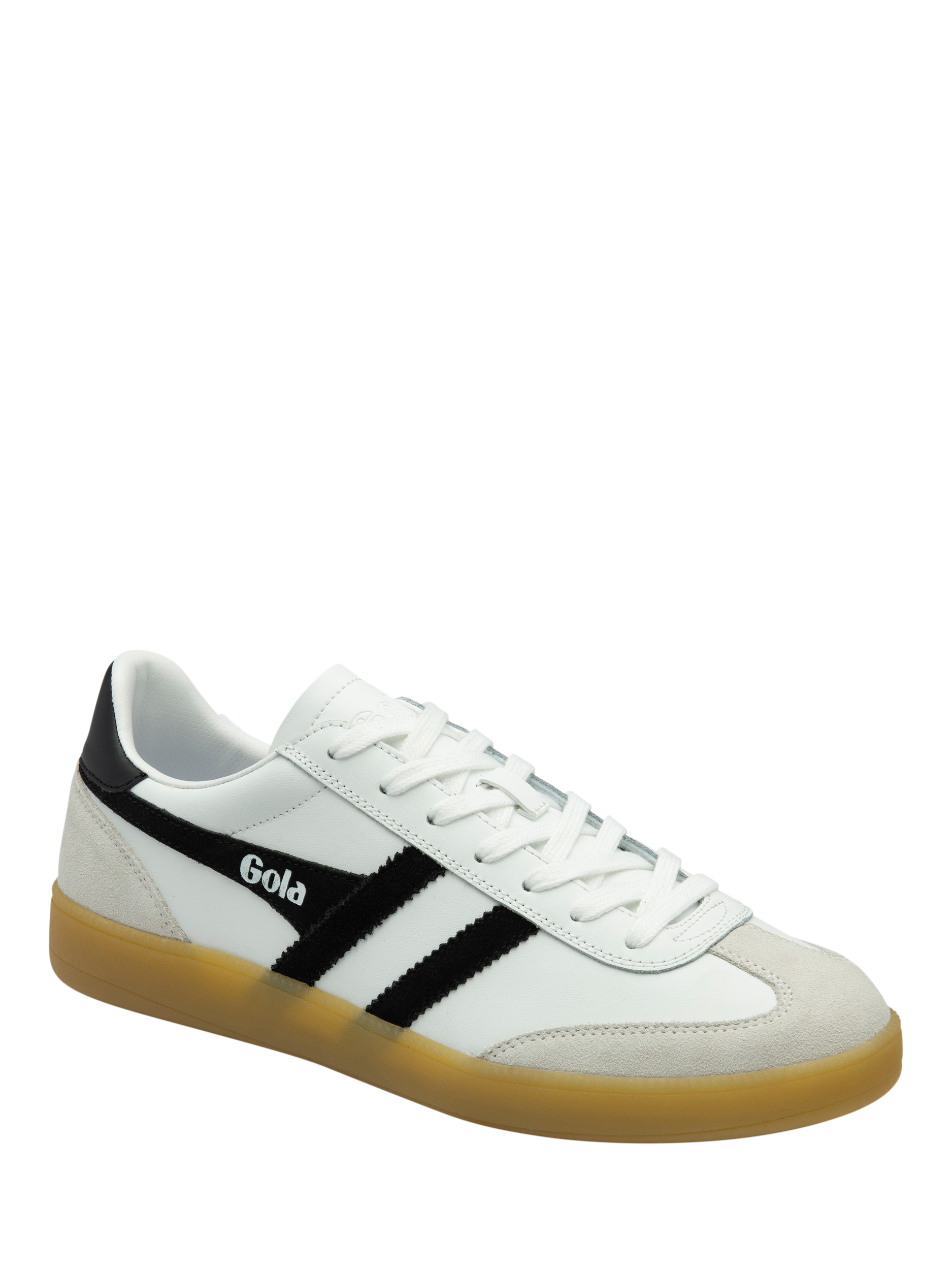 Product image 2 of 5, which shows Gola Viper Leather Trainers, White/Black/Gum, 6