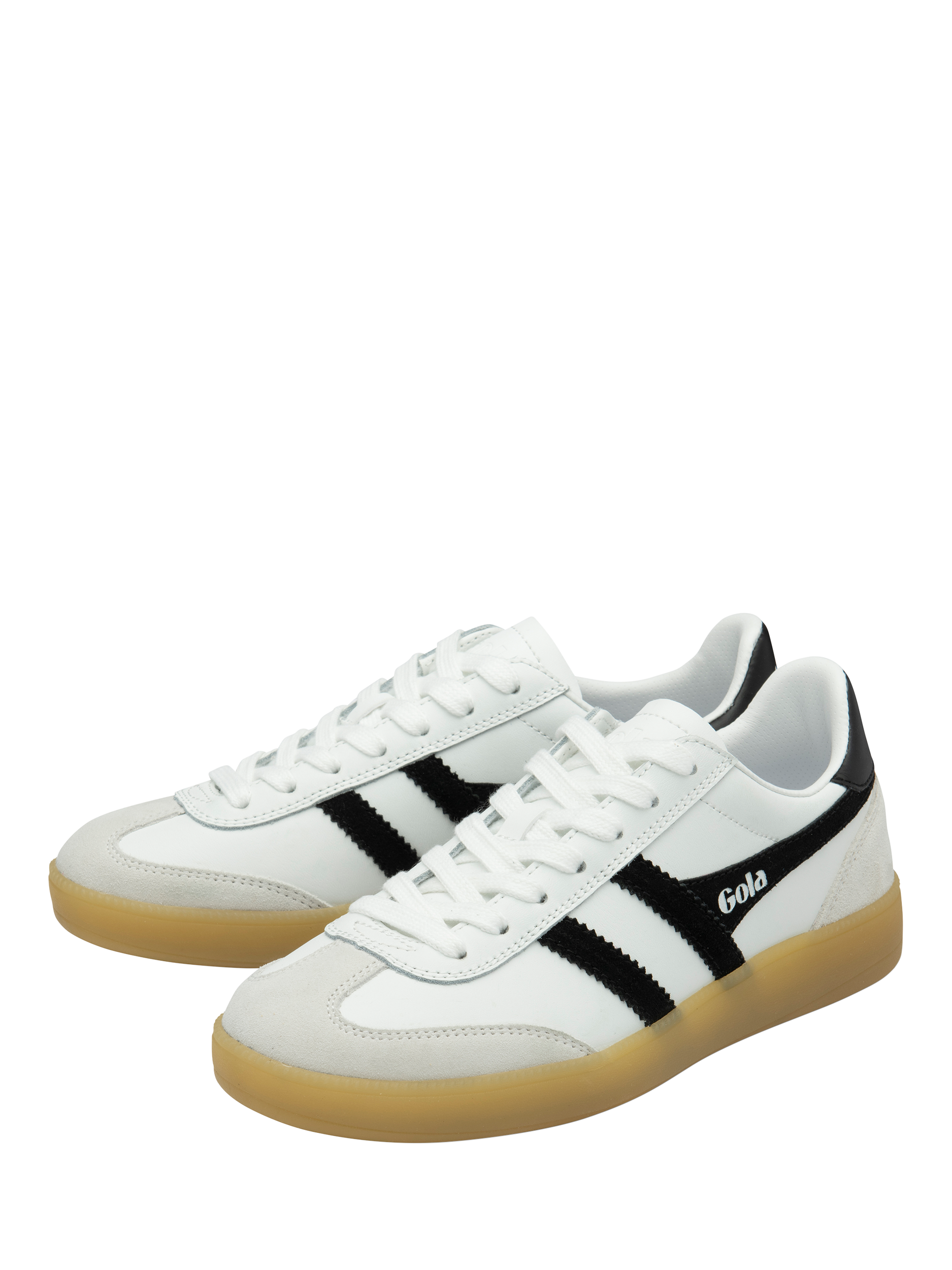 Product image 3 of 5, which shows Gola Viper Leather Trainers, White/Black/Gum, 6
