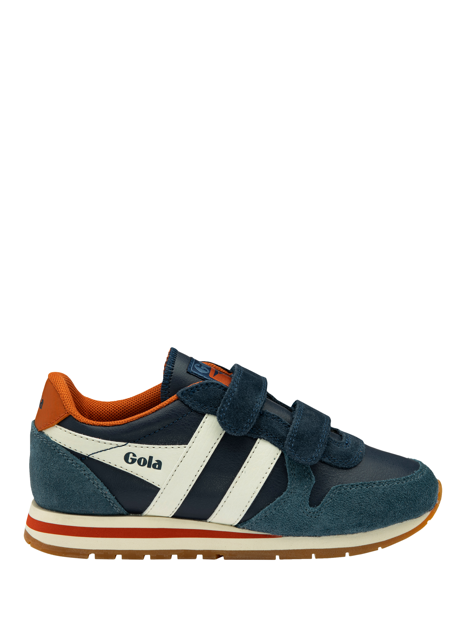 Gola Kids' Daytona Pure Double Strap Trainers, Navy/Ink/Off White