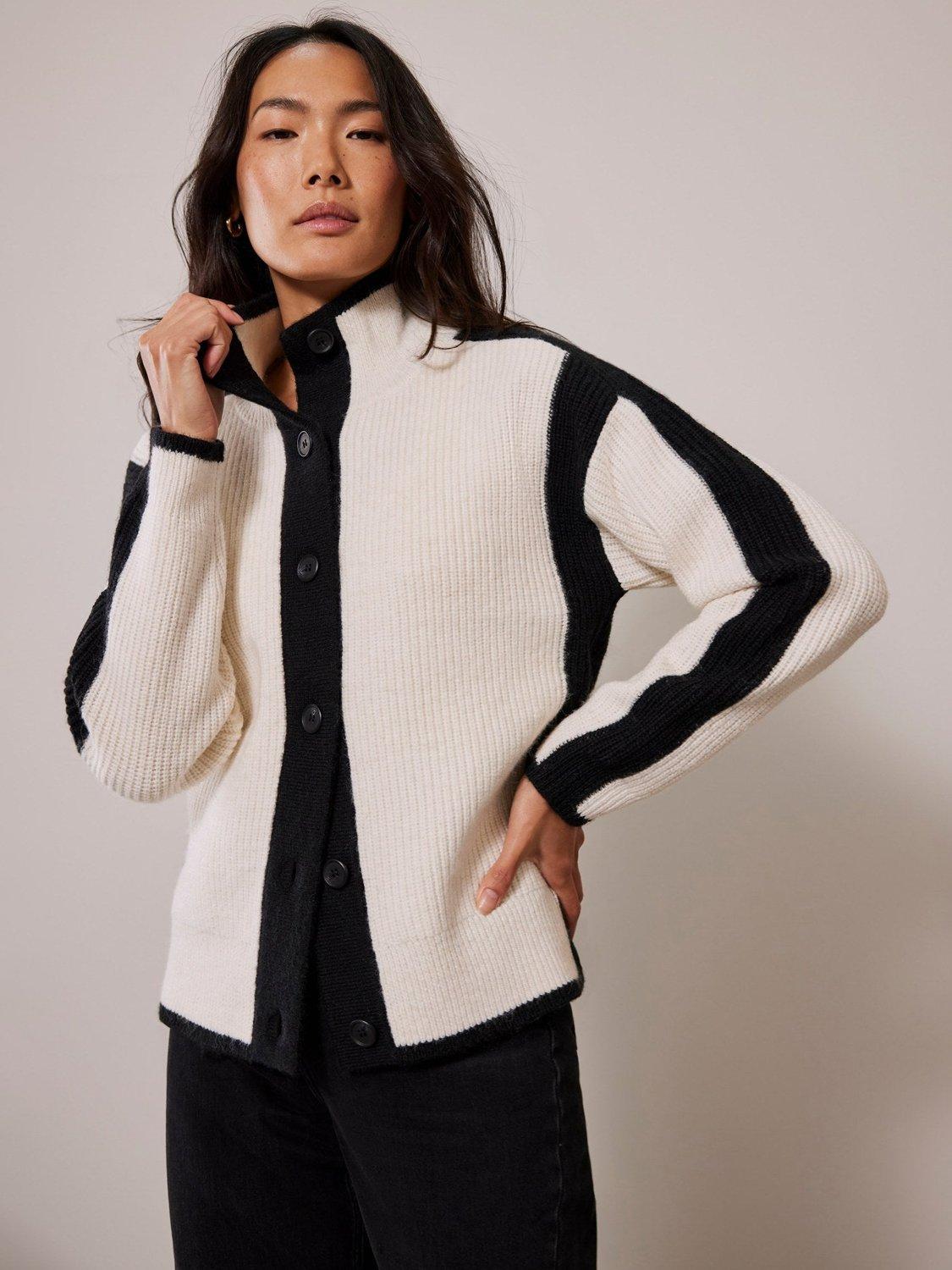 Black and cream cardigan hotsell