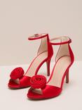 Phase Eight Flower Corsage Heel Court Shoes, Red