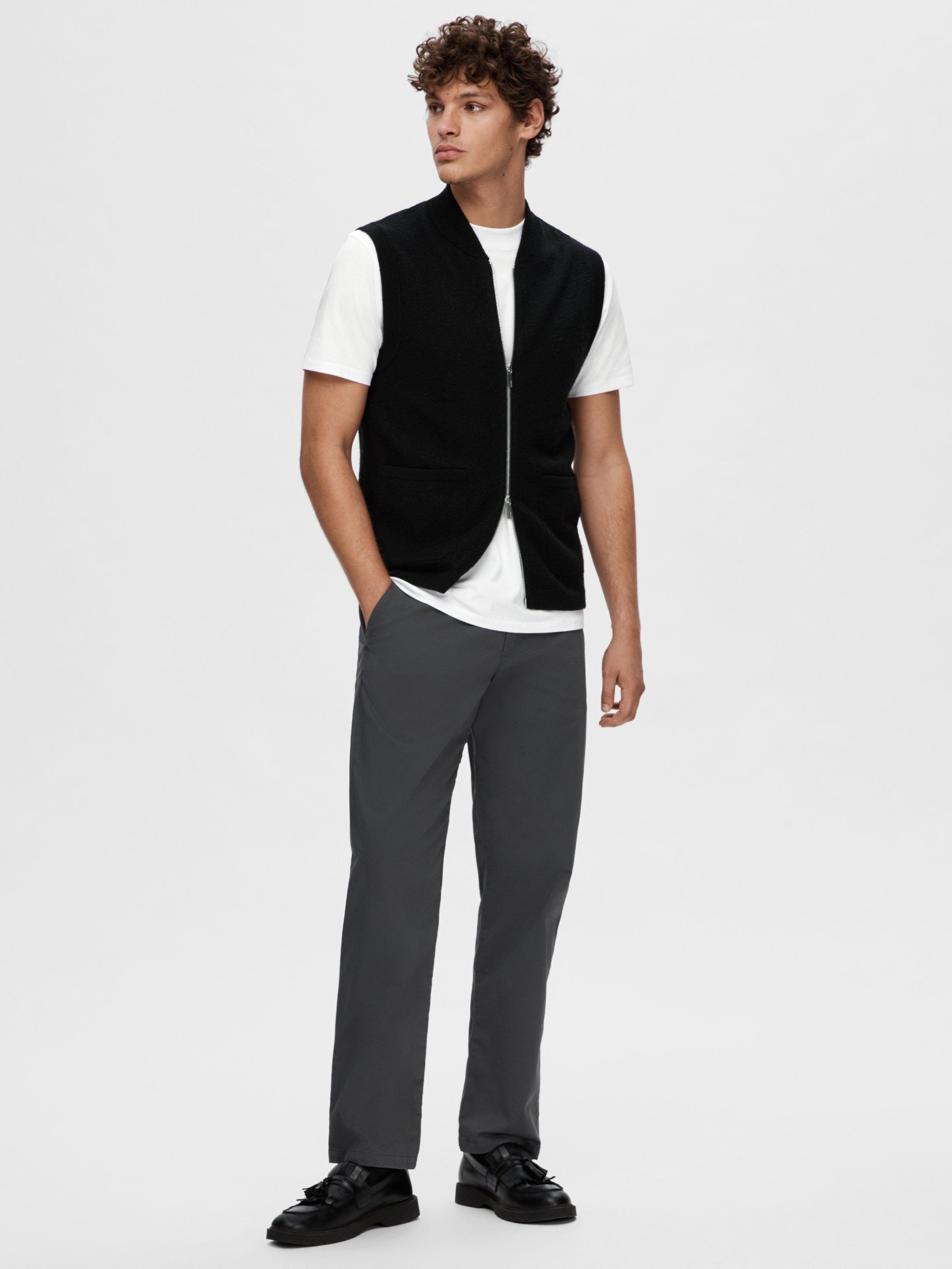 Product image 2 of 6, which shows SELECTED HOMME Merino Wool Knit Gilet, Black, S