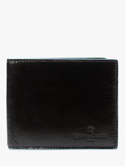 Simon Carter Edge Leather Wallet, Black/Blue