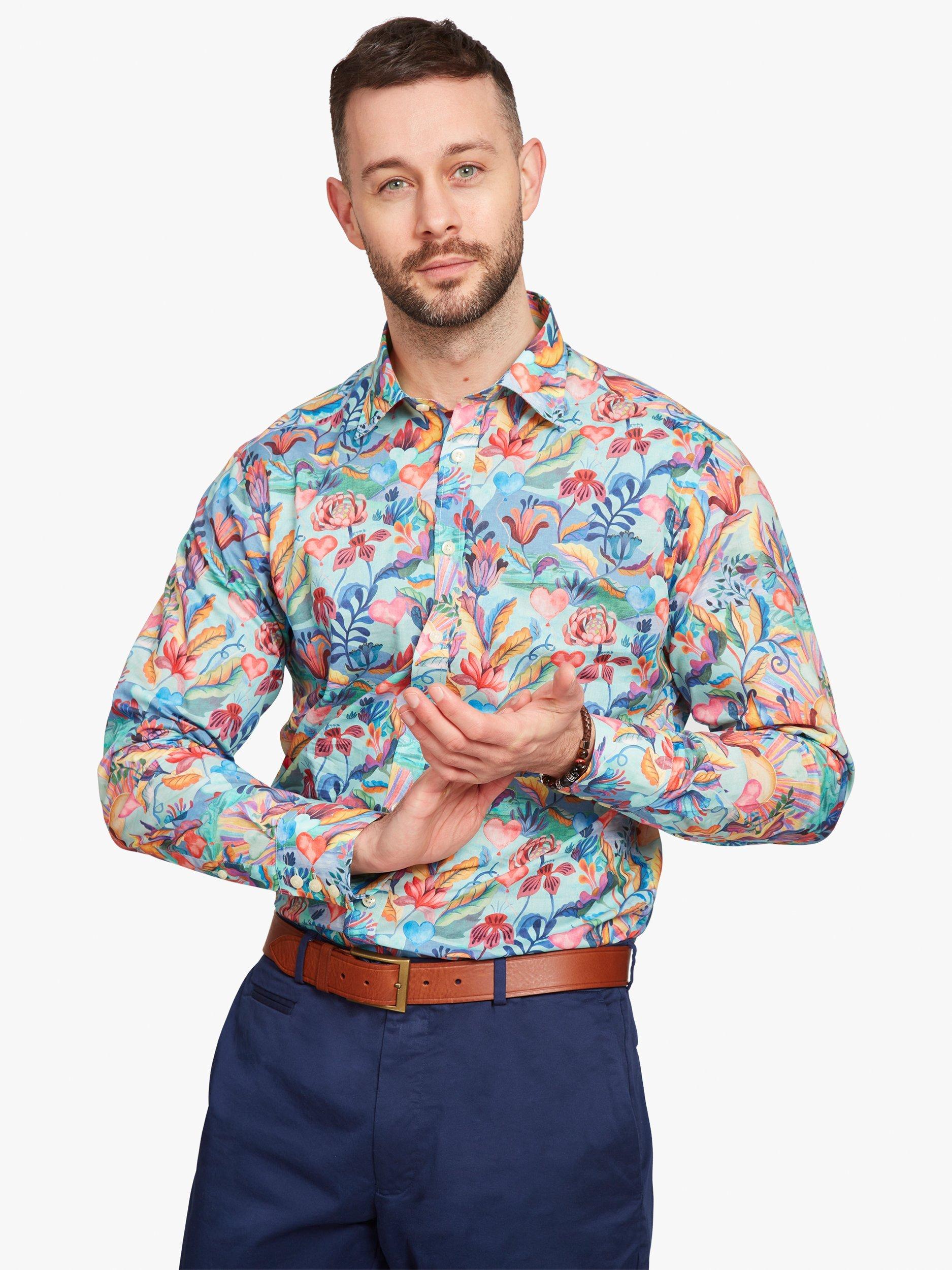 Product image 1 of 6, which shows Simon Carter Liberty Fabric Una Landscape Cotton Shirt, Multi, 16/R