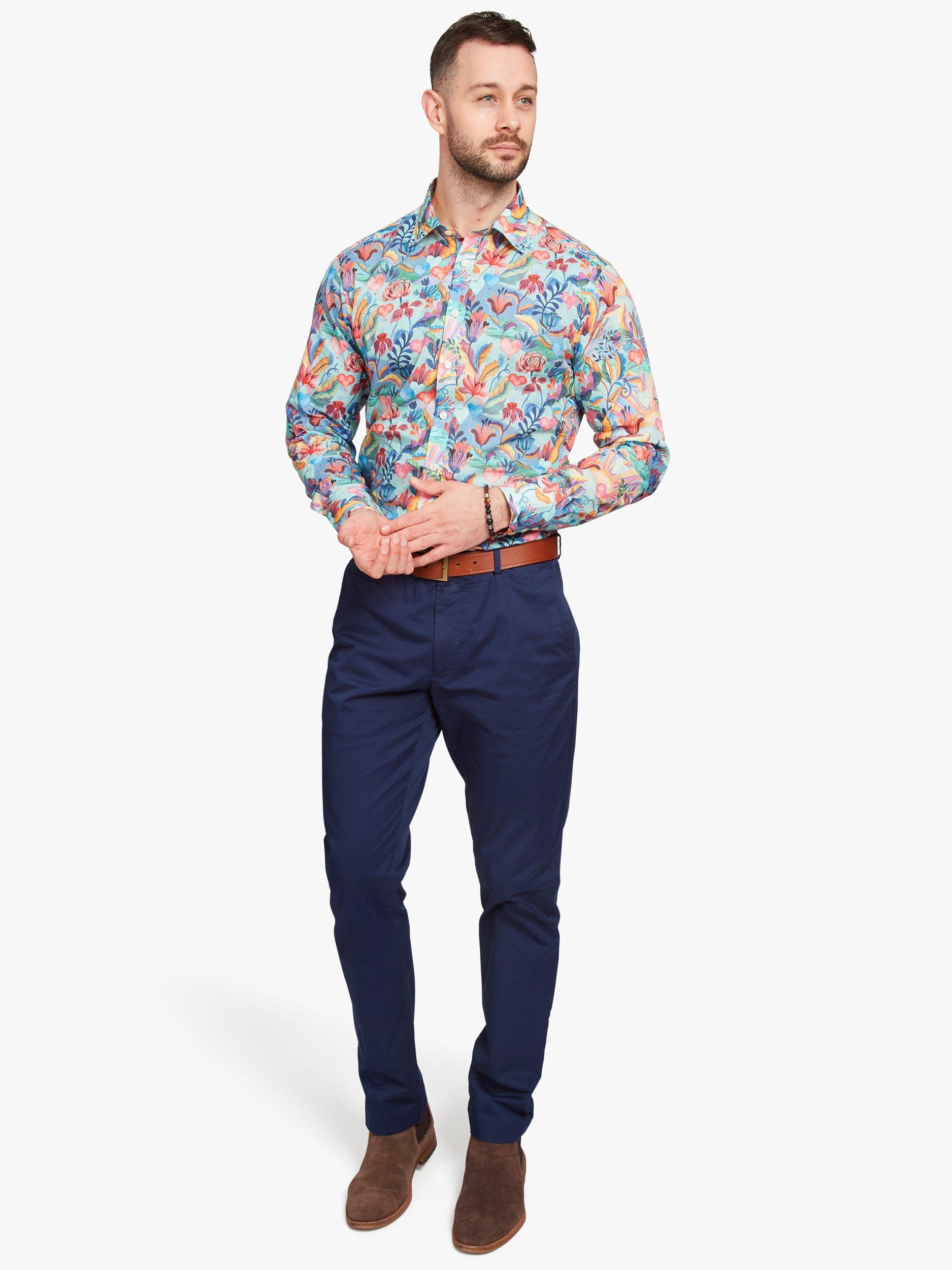 Product image 3 of 6, which shows Simon Carter Liberty Fabric Una Landscape Cotton Shirt, Multi, 16/R