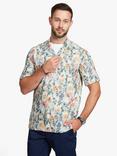 Simon Carter Watercolour Short Sleeve Linen Shirt, Grey/Multi