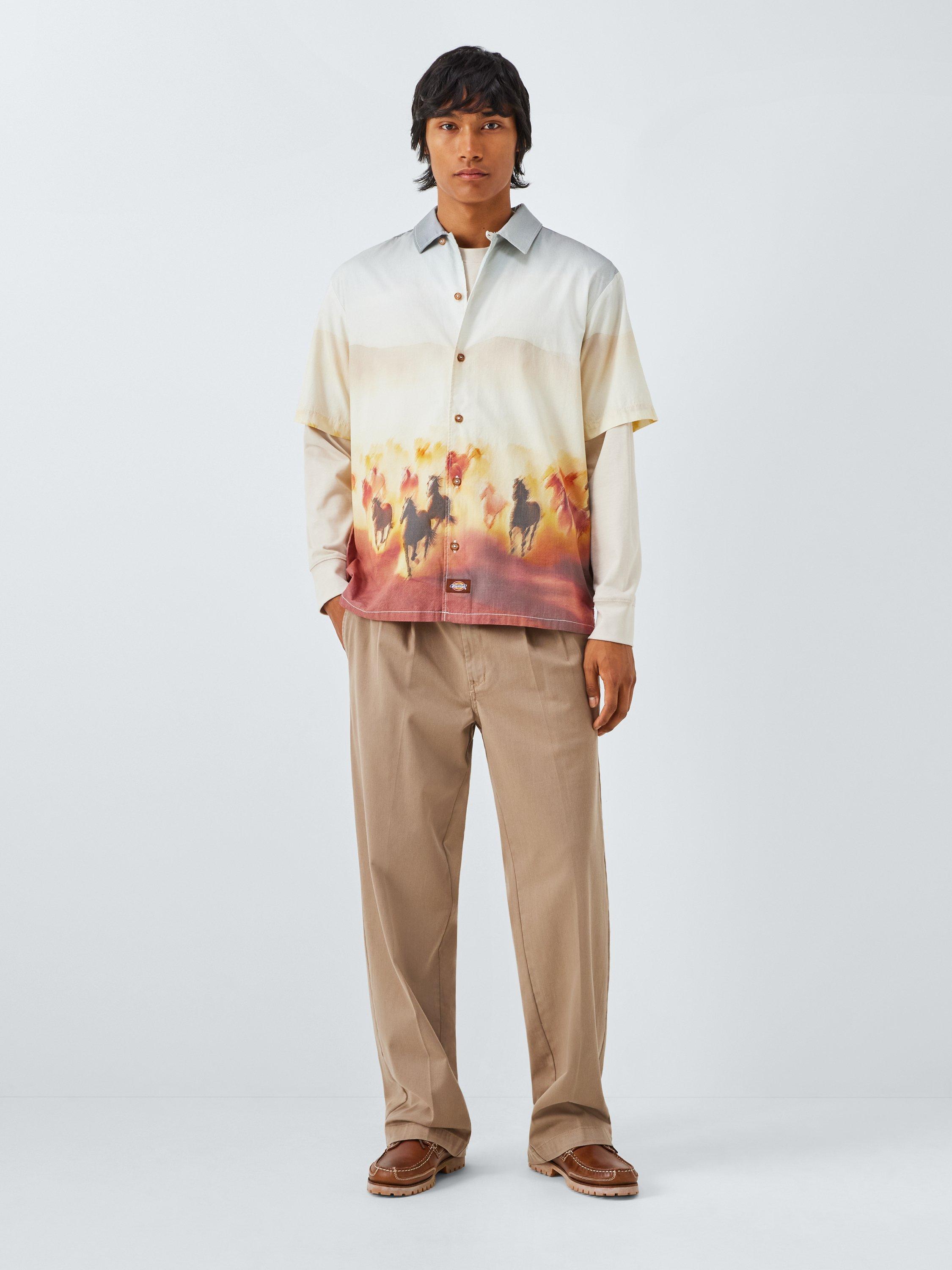 Product image 3 of 6, which shows Dickies Cotton Regular Fit Run Wild Graphic Shirt, Oak Buff, L