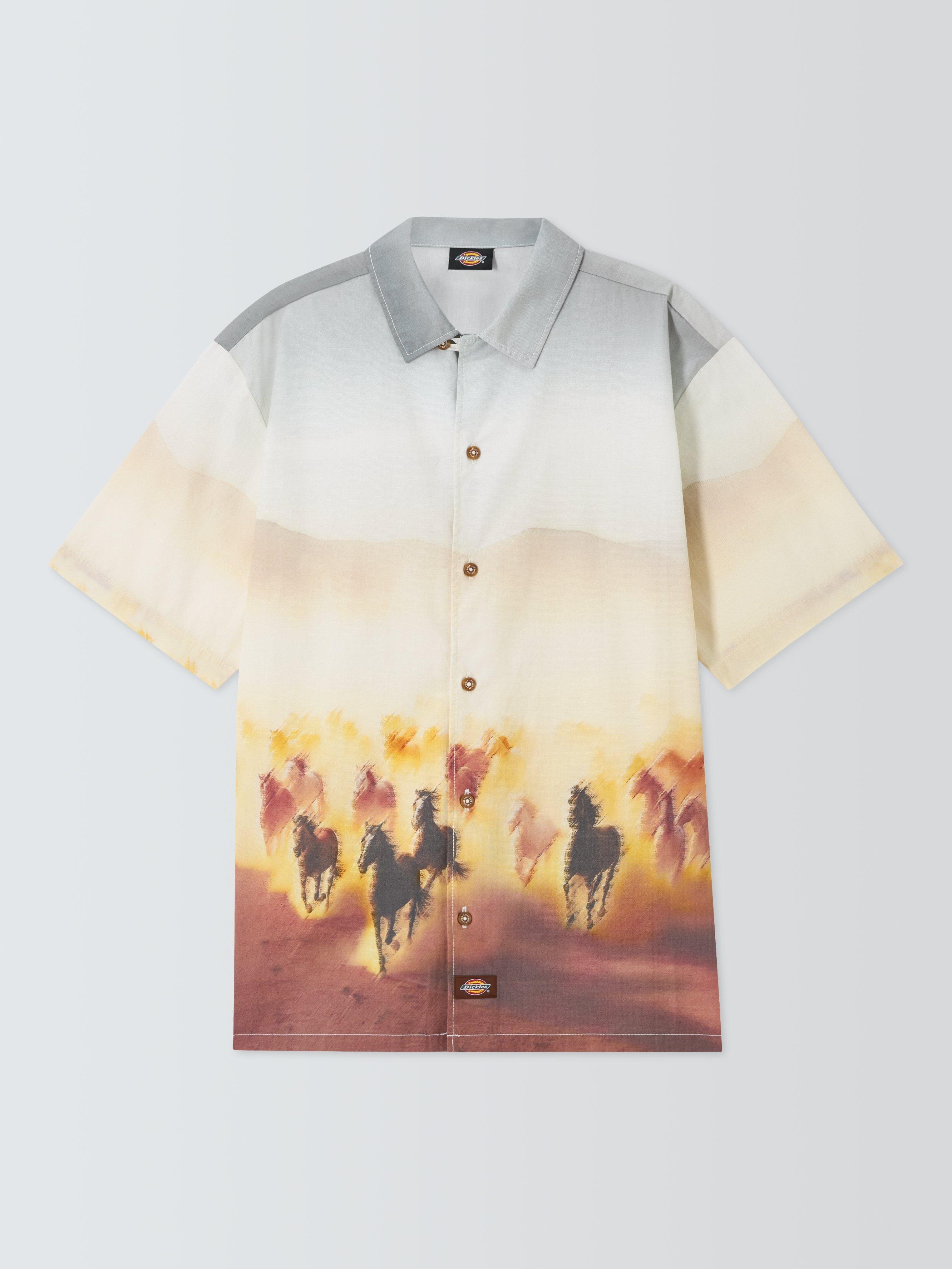 Product image 4 of 6, which shows Dickies Cotton Regular Fit Run Wild Graphic Shirt, Oak Buff, L