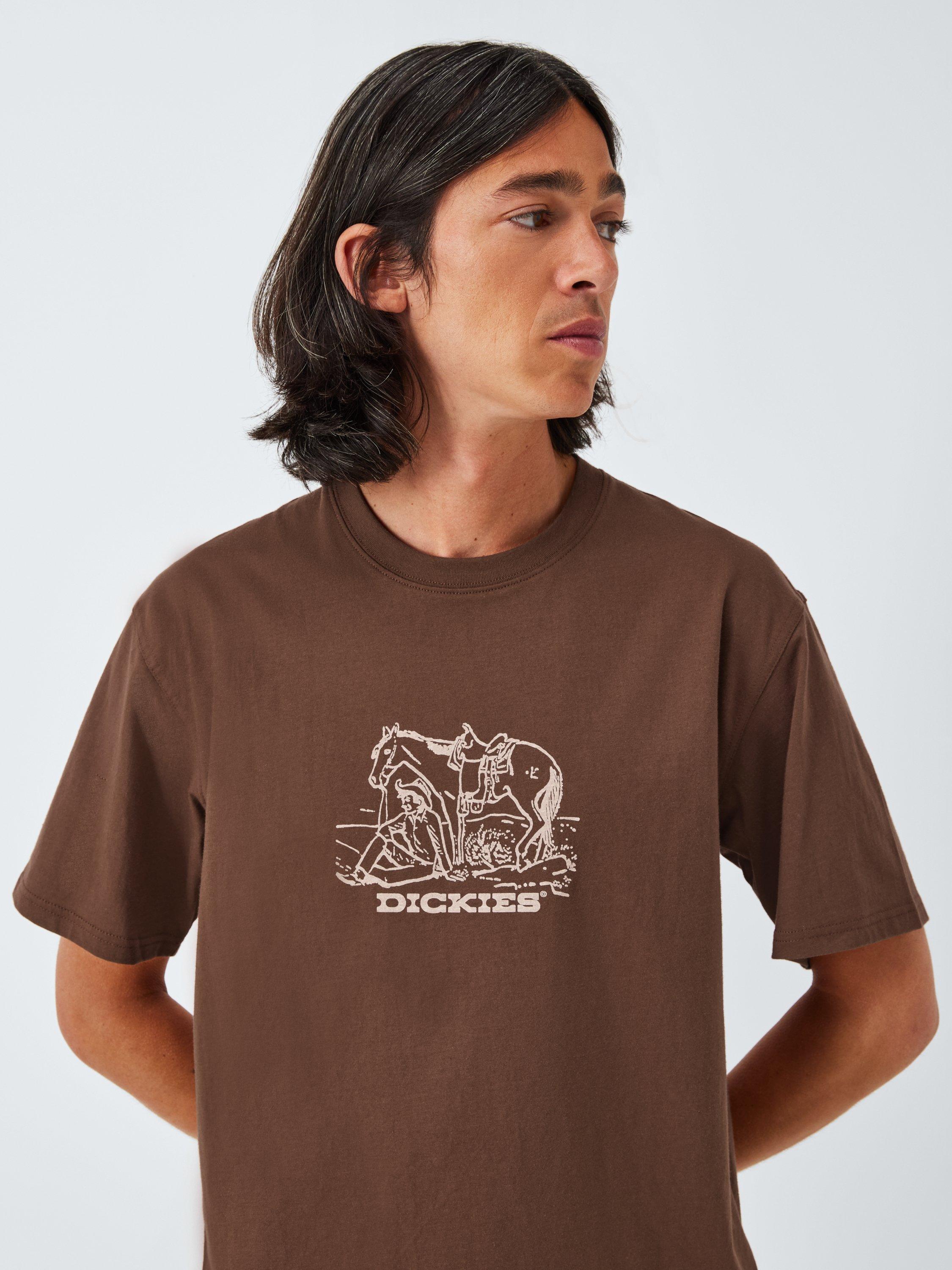 Product image 5 of 6, which shows Dickies Cotton Regular Fit Short Sleeve Campanion Logo T-Shirt, Cappuccino, S