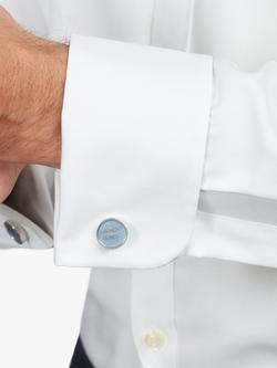 Simon Carter Catseye Button Blue Cufflinks, Silver/Light Blue - view 2, Silver/Light Blue