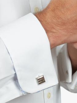 Simon Carter Chequer Grey Mop Cufflinks - view 2, Silver/Grey