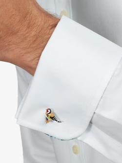 Simon Carter Enamelled Goldfinch Cufflinks, Multi - view 2, Multi