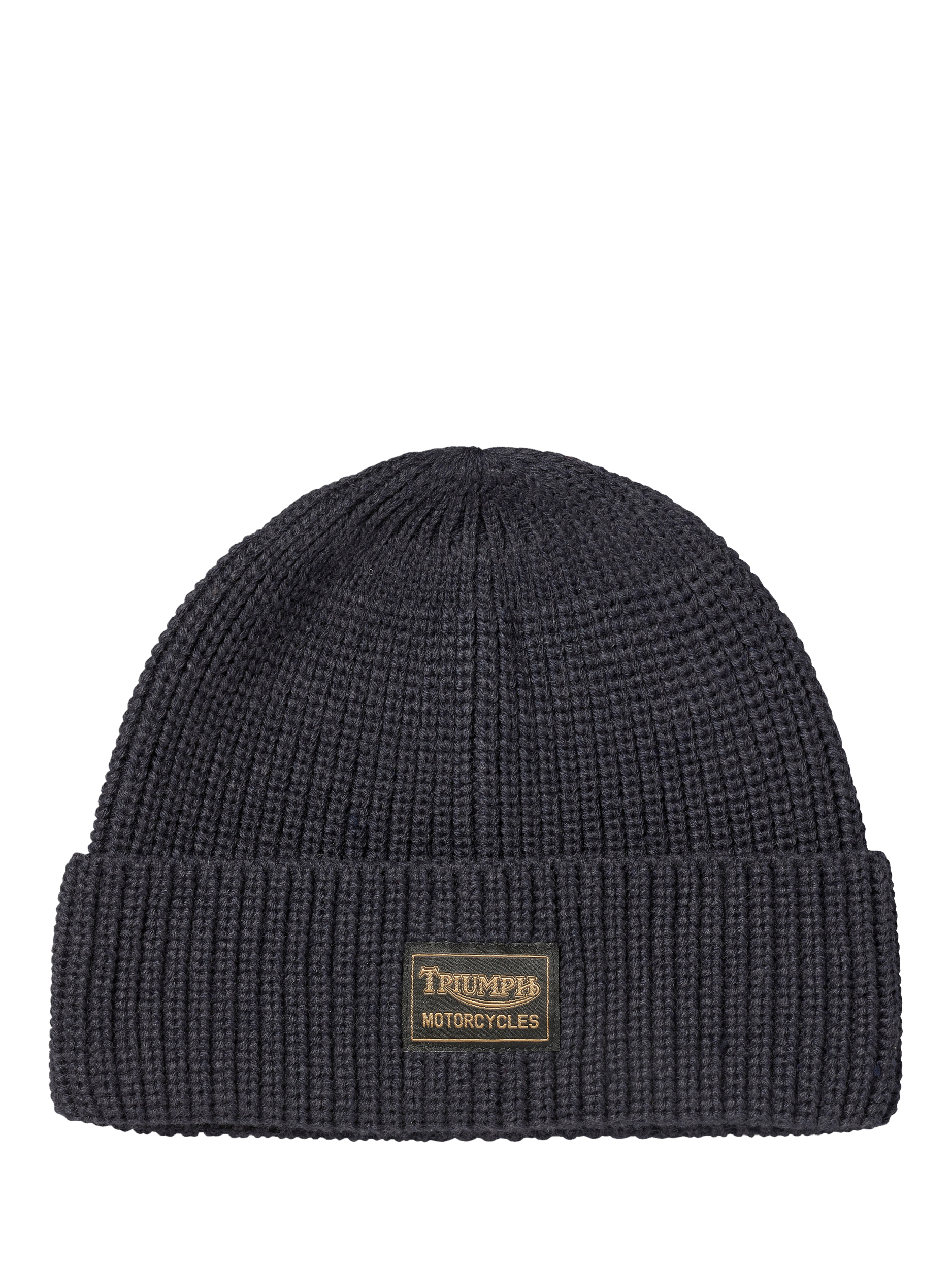 Product image 2 of 2, which shows Triumph Motorcycles Watch Knit Beanie Hat, Navy