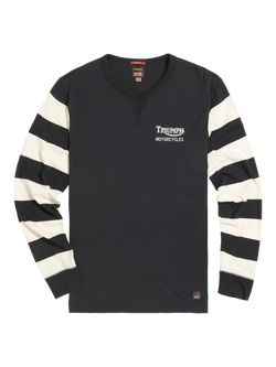 Triumph Motorcycles Super Track Long Sleeve Cotton T-Shirt, Black, Black