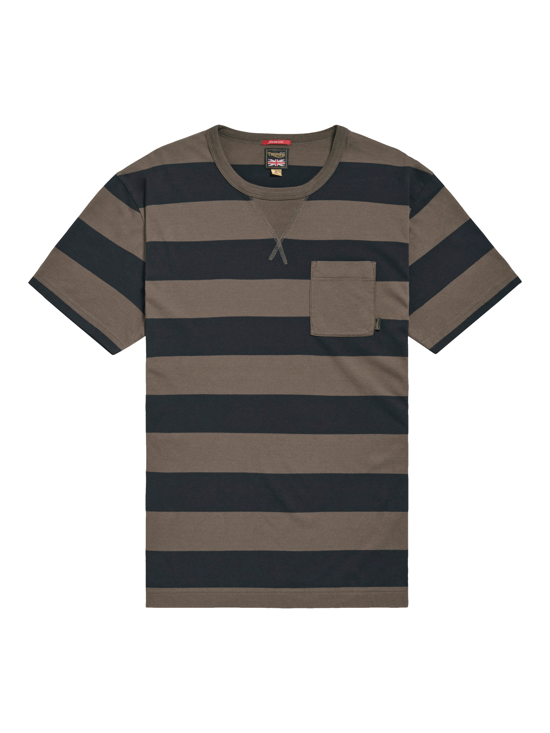 Product image 1 of 2, which shows Triumph Motorcycles Bratt T-Shirt, Mushroom/Black, S