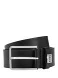 BOSS Logo Keeper Leather Belt, Black