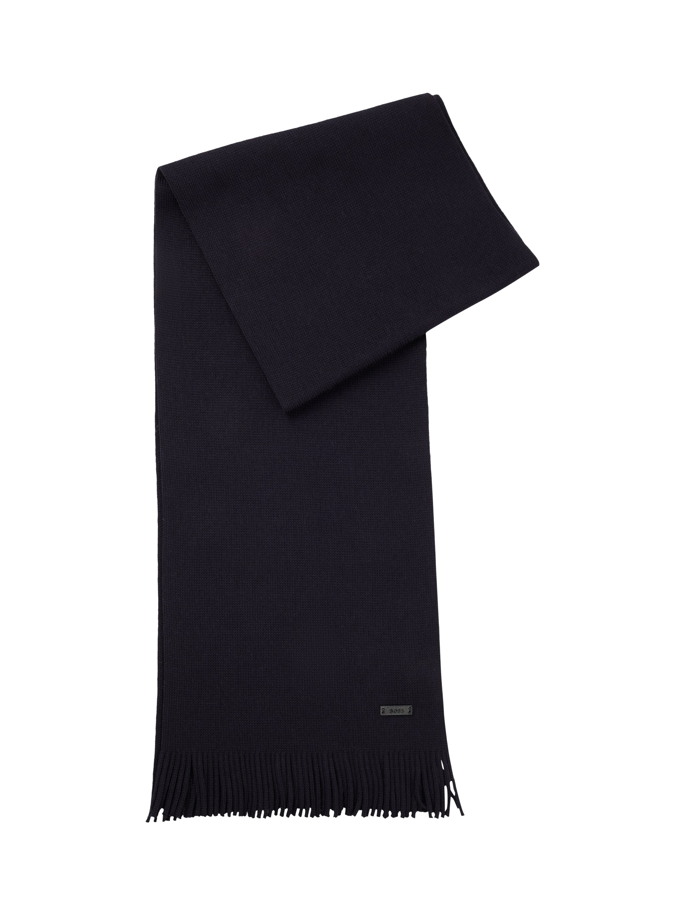 Product image 1 of 4, which shows BOSS Wool Scarf, Dark Blue, One Size