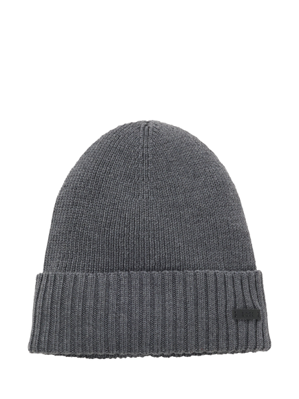 BOSS Wool Beanie, Medium Grey - view 2, Medium Grey