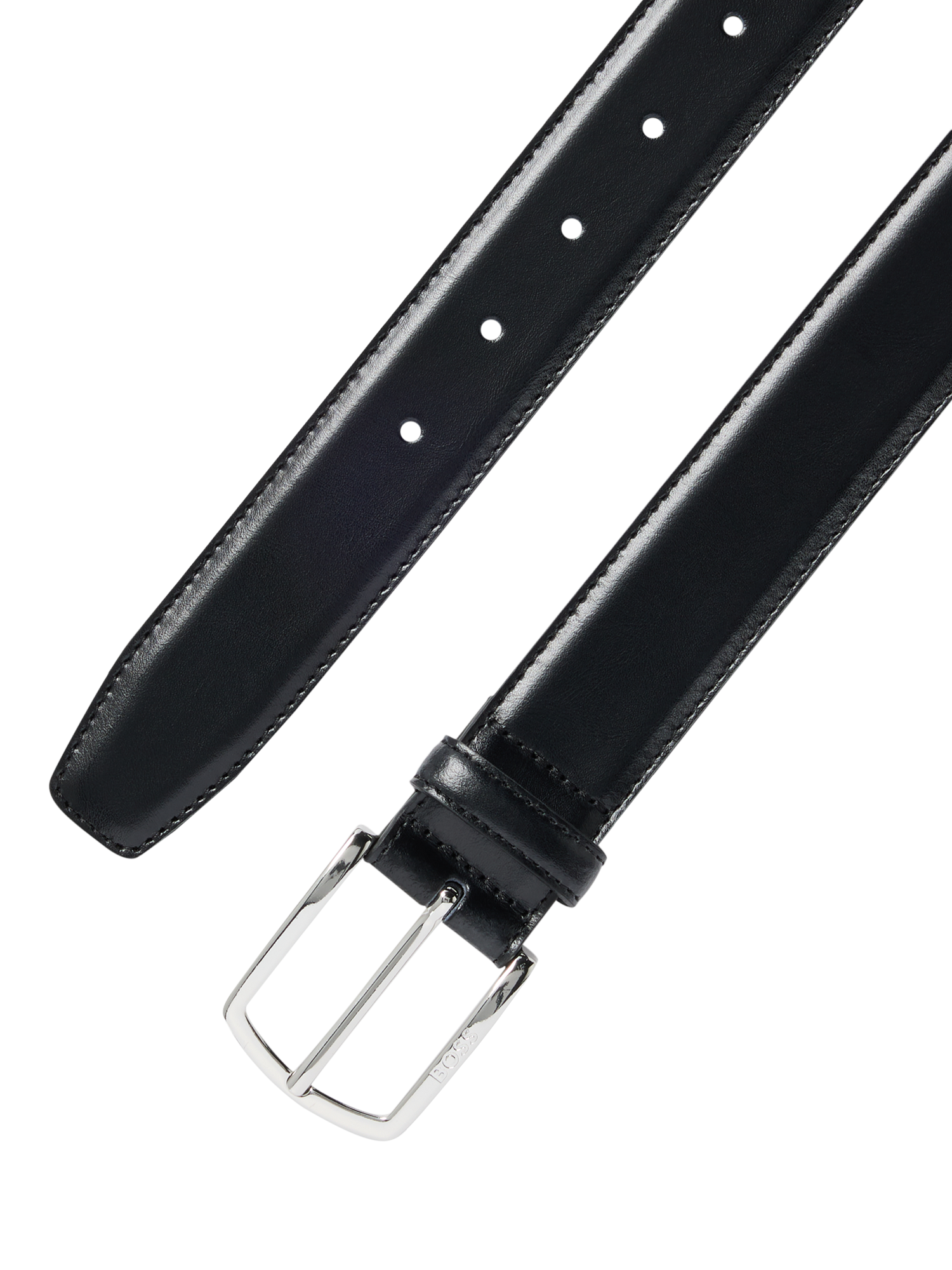 Product image 2 of 4, which shows BOSS Italian Leather Belt, Black, 34