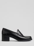 L.K.Bennett Manon Leather Heeled Loafers, Black