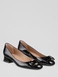 L.K.Bennett Cici Patent Leather Heeled Courts, Black