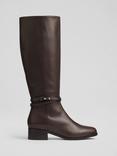 L.K.Bennett Bena Leather Knee High Riding Boots, Chocolate