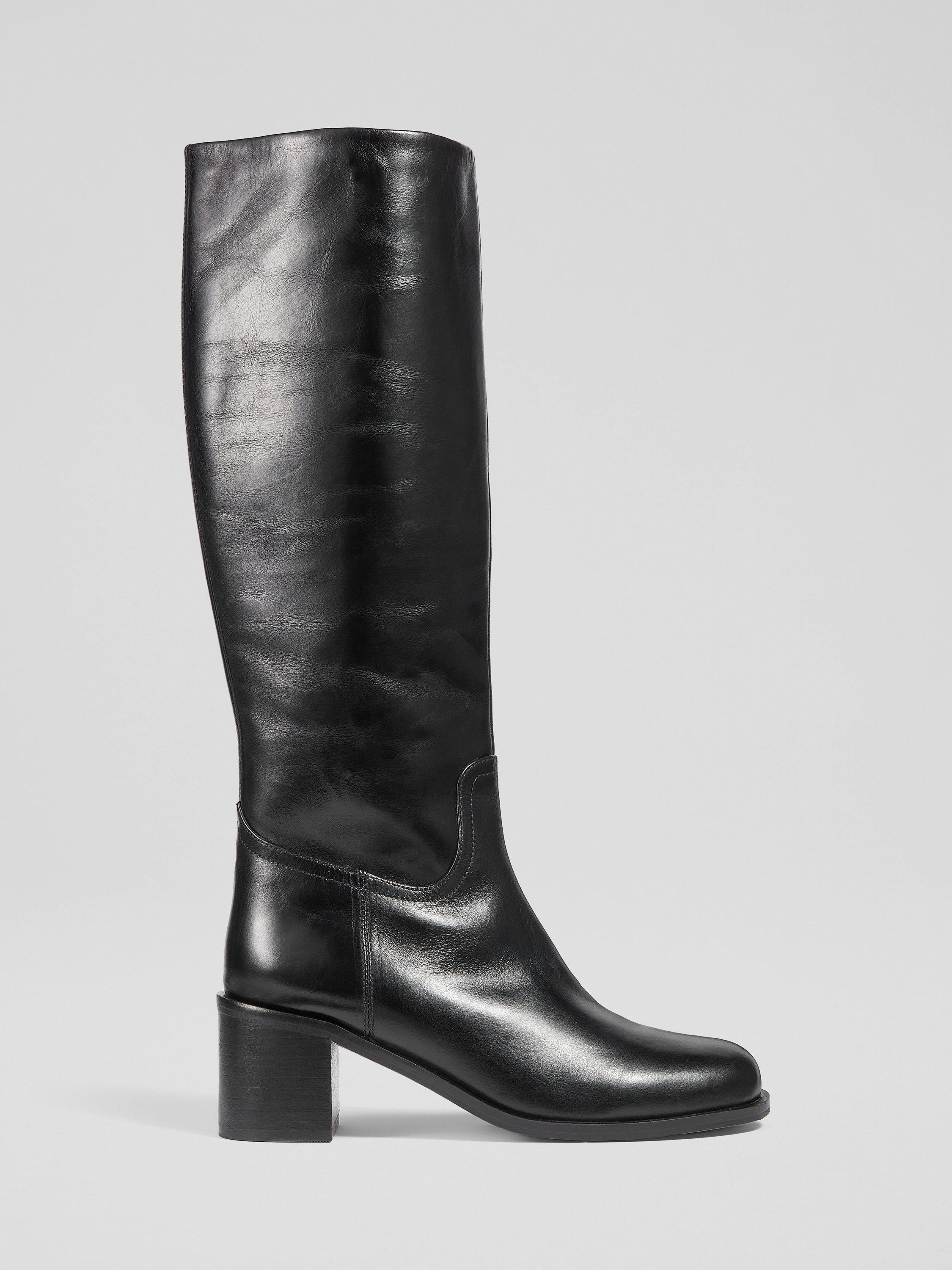 John lewis black knee high boots hotsell