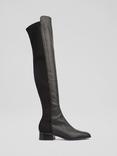 L.K.Bennett Duke Leather Knee High Boots, Black