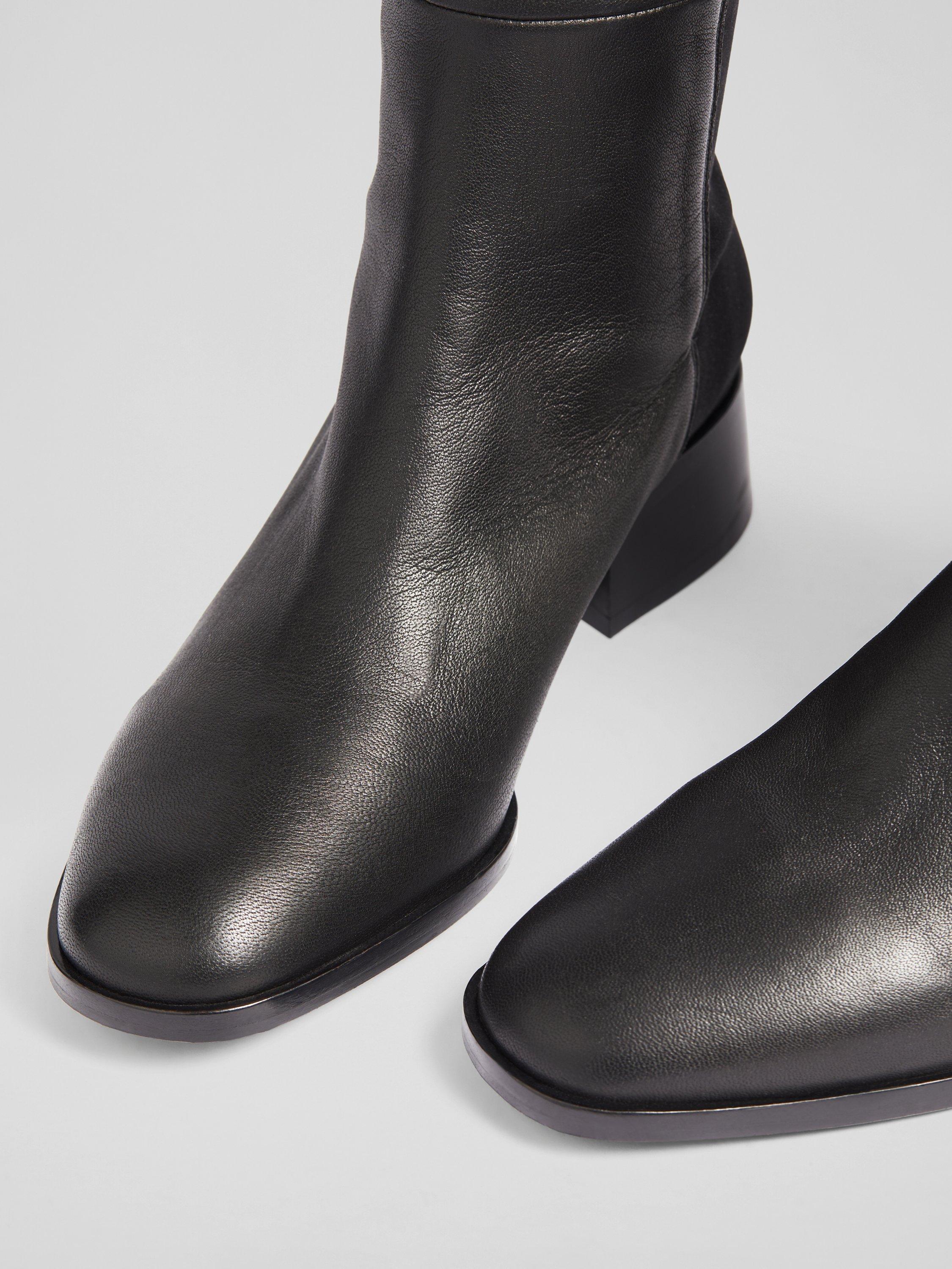Product image 4 of 4, which shows L.K.Bennett Duke Leather Knee High Boots, Black, 2