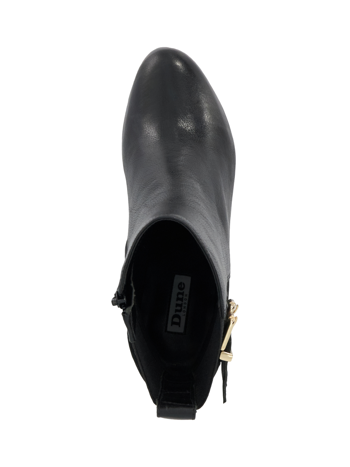 Product image 2 of 6, which shows Dune London Oreanix High Heel Leather Ankle Boots, Black, EU36