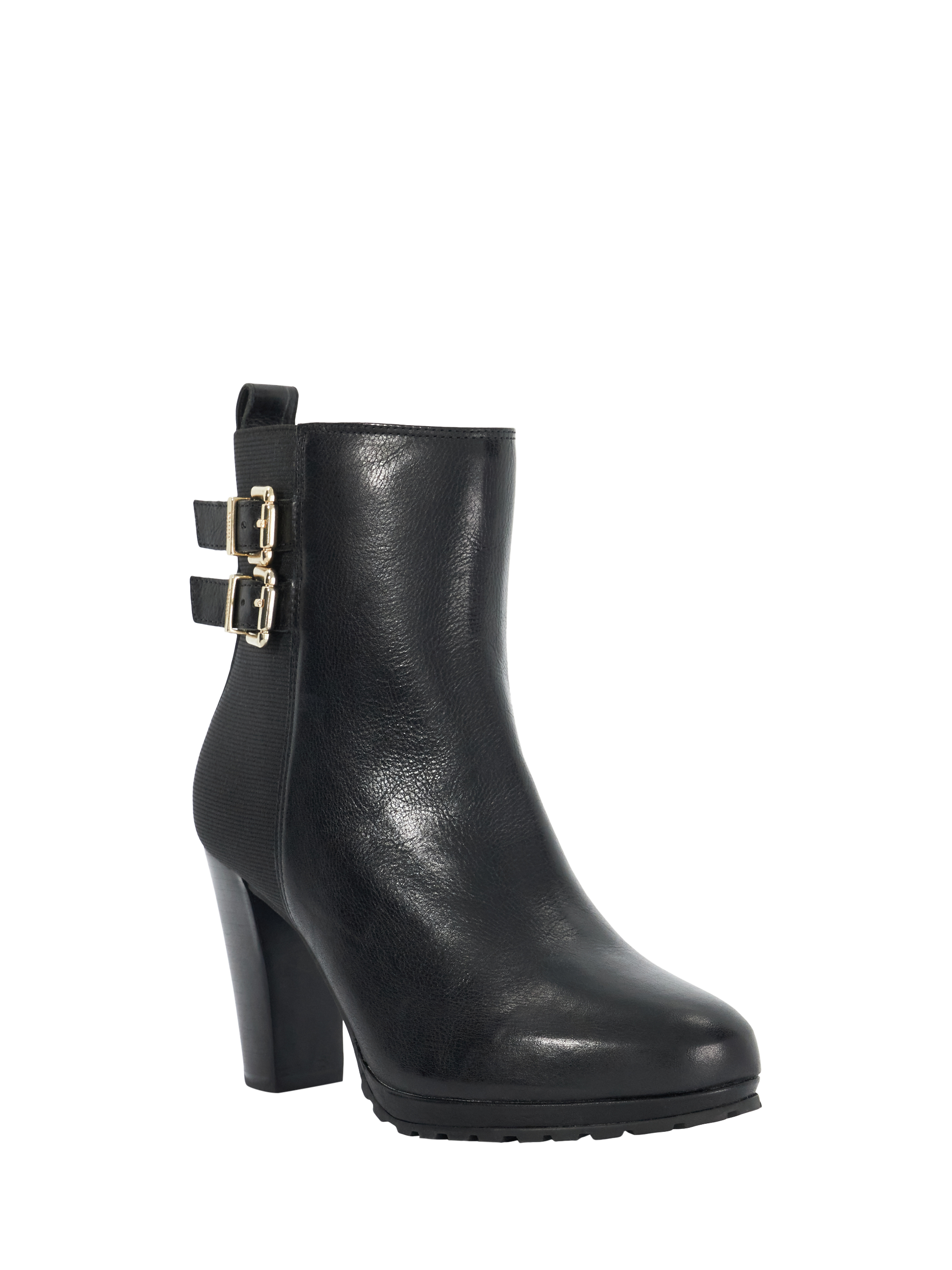 Product image 3 of 6, which shows Dune London Oreanix High Heel Leather Ankle Boots, Black, EU36