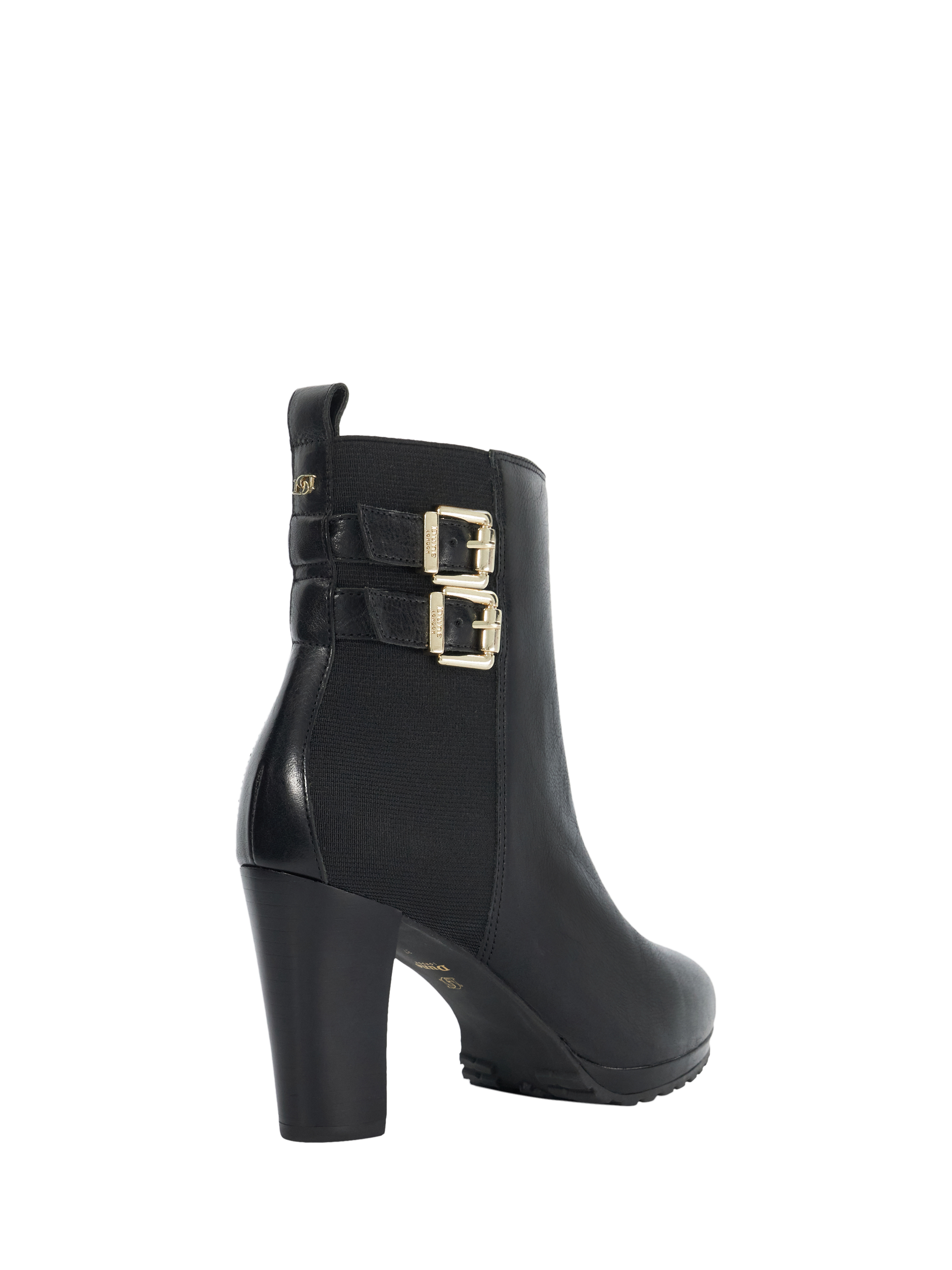 Product image 4 of 6, which shows Dune London Oreanix High Heel Leather Ankle Boots, Black, EU36