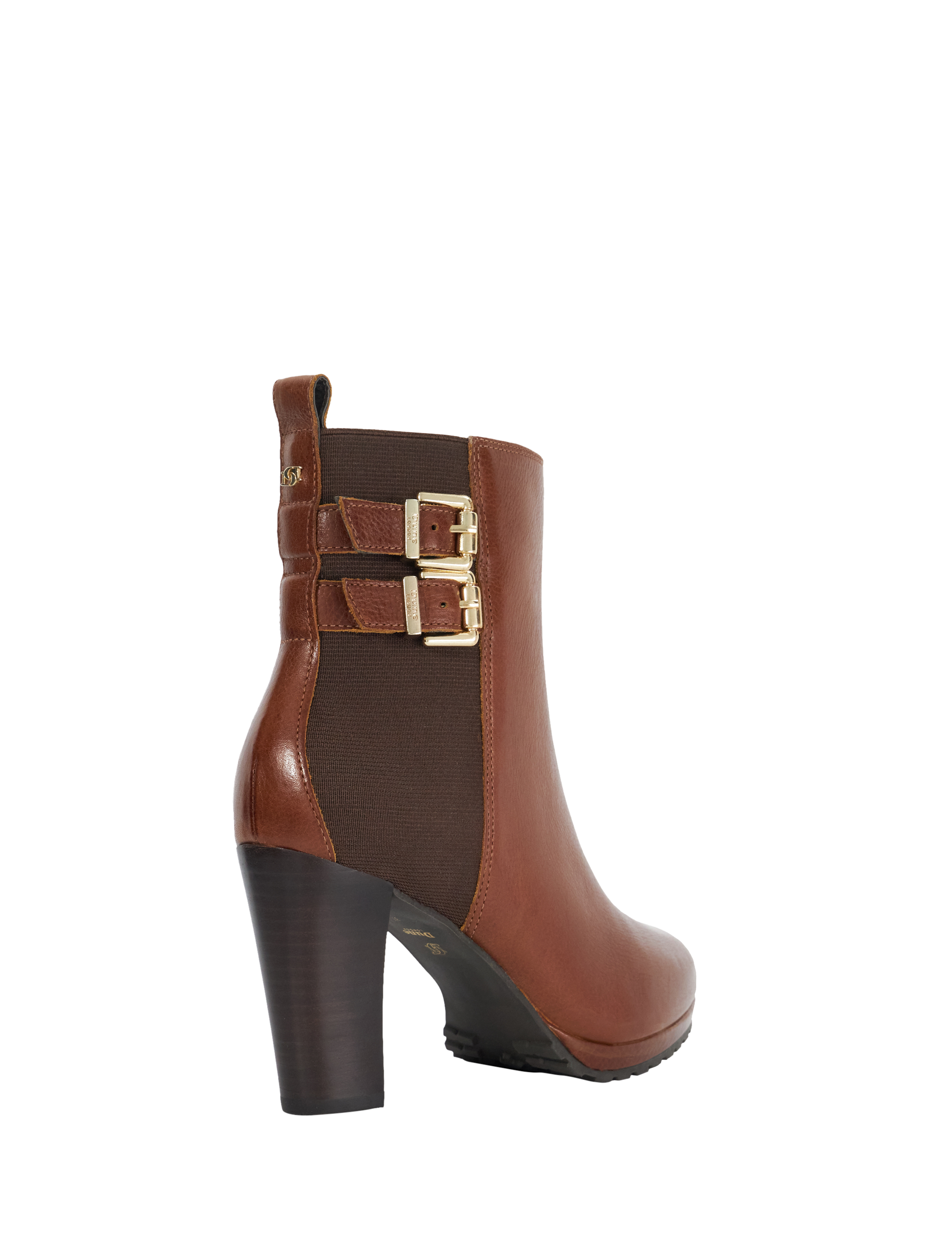 Dune Oreanix Leather Heeled Ankle Boots Tan