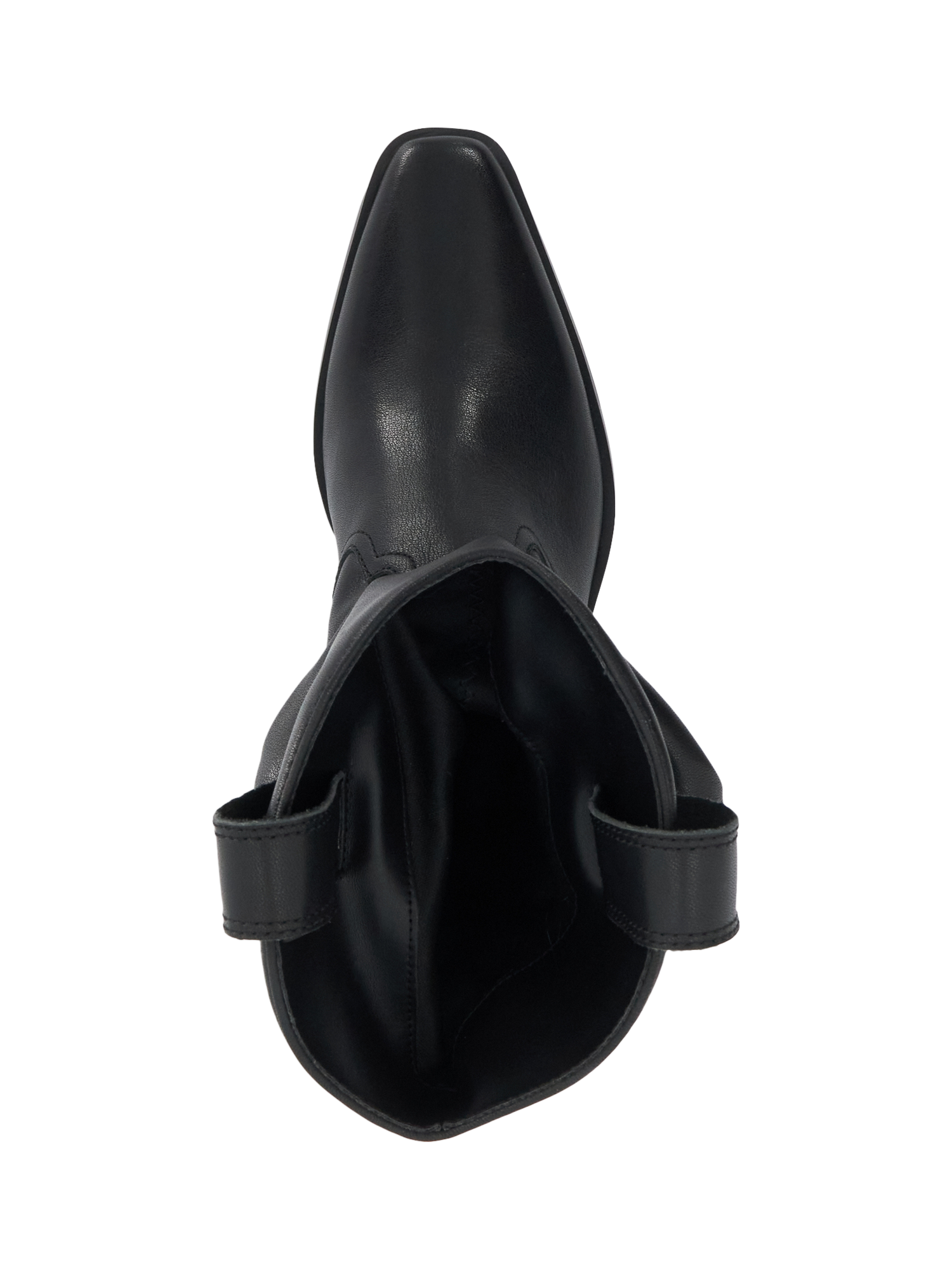 Product image 3 of 6, which shows Dune London Prims Leather Slouchy Pointed Boots, Black, EU36