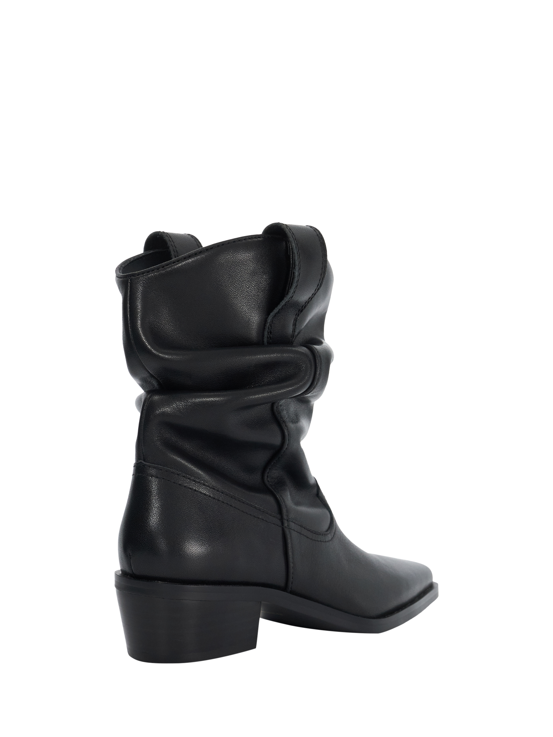 Product image 5 of 6, which shows Dune London Prims Leather Slouchy Pointed Boots, Black, EU36