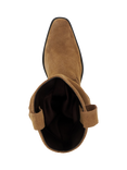 Dune Prims Suede Slouchy Western Boots, Sand